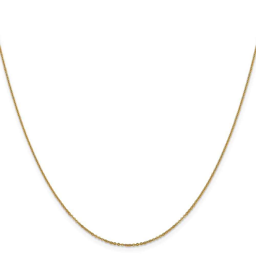 14K Yellow Gold 1.1mm Flat Cable Chain Necklace - Dainty & Elegant Fine Jewelry for Women - Perfect for Layering, Everyday Wear & Special Occasions