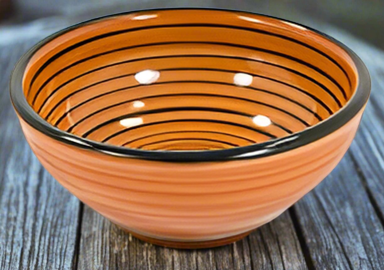 Horizon Striped Ceramic Cereal Bowl - Durable & Stylish Breakfast Bowl for Cereal, Soup, Salad - Perfect for Home, Office, or Restaurant Use