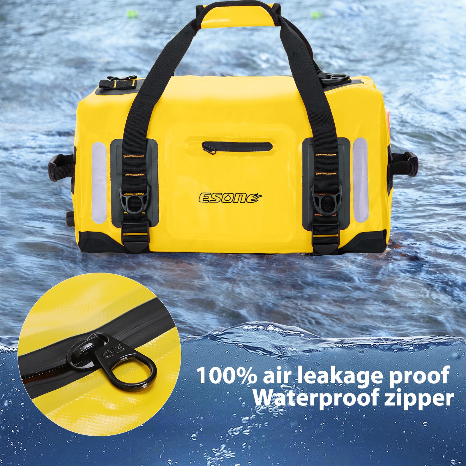 ESONE 60L Waterproof Dry Bag Backpack for Men & Women - Lightweight Kayaking, Camping, Travel & Water Sports Gear - Perfect for Boating, Paddle Boarding, Surfing & Outdoor Adventures