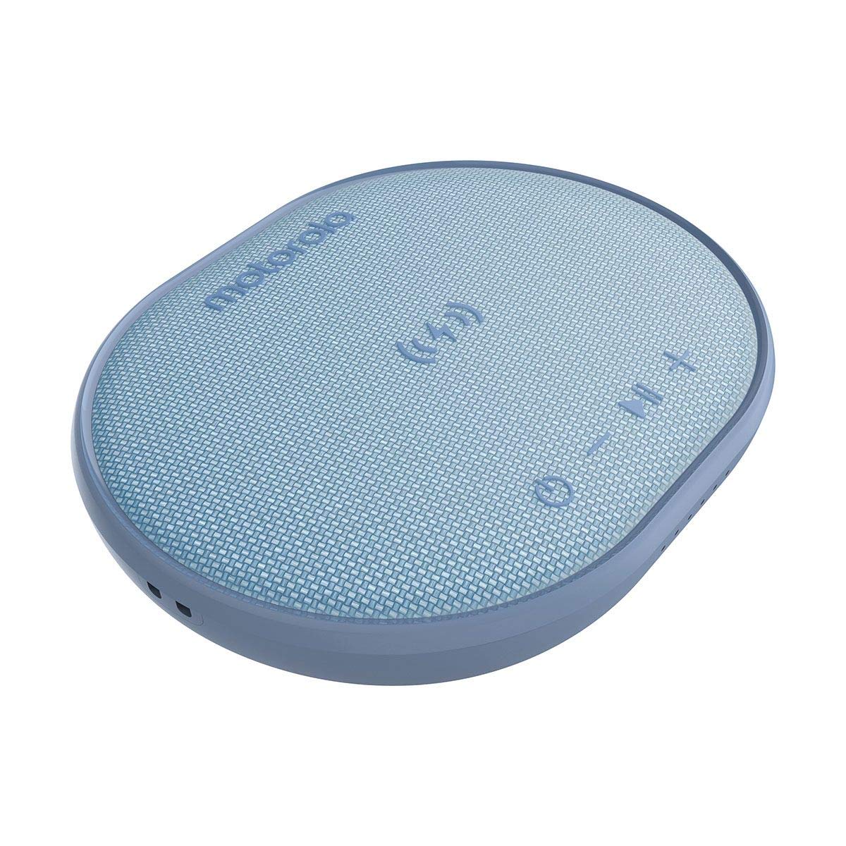 Motorola Sonic Sub 500 IPX7 Waterproof Bluetooth Speaker with 10W Fast Wireless Charger - Portable Wireless Speaker for Pool, Beach, Shower & Outdoor Activities - Blue