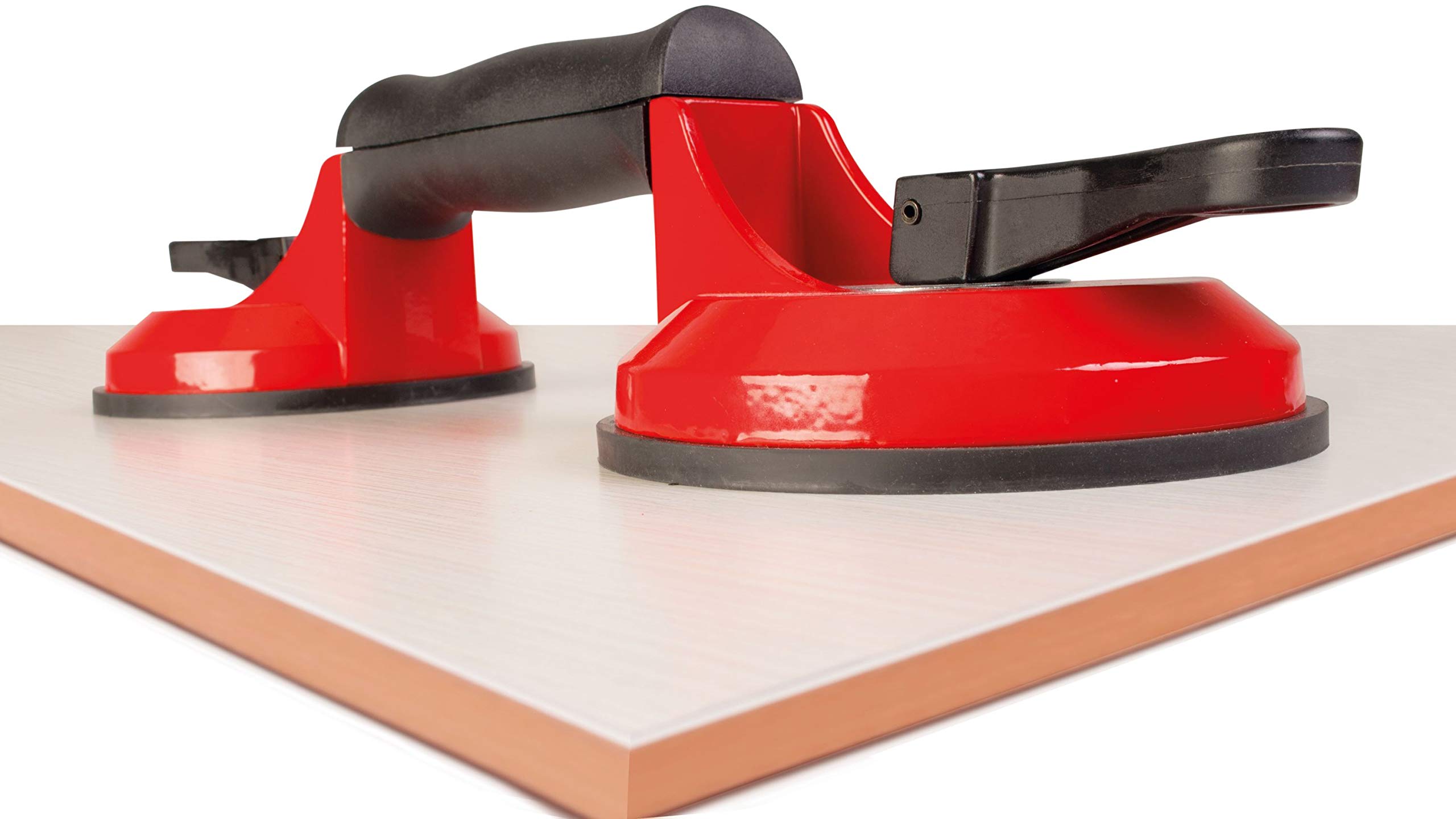 RUBI TOOLS Rubi Double Suction Cup - Heavy Duty Glass and Tile Lifter for Professional Installation - Perfect for Bathroom, Kitchen, and Construction Projects