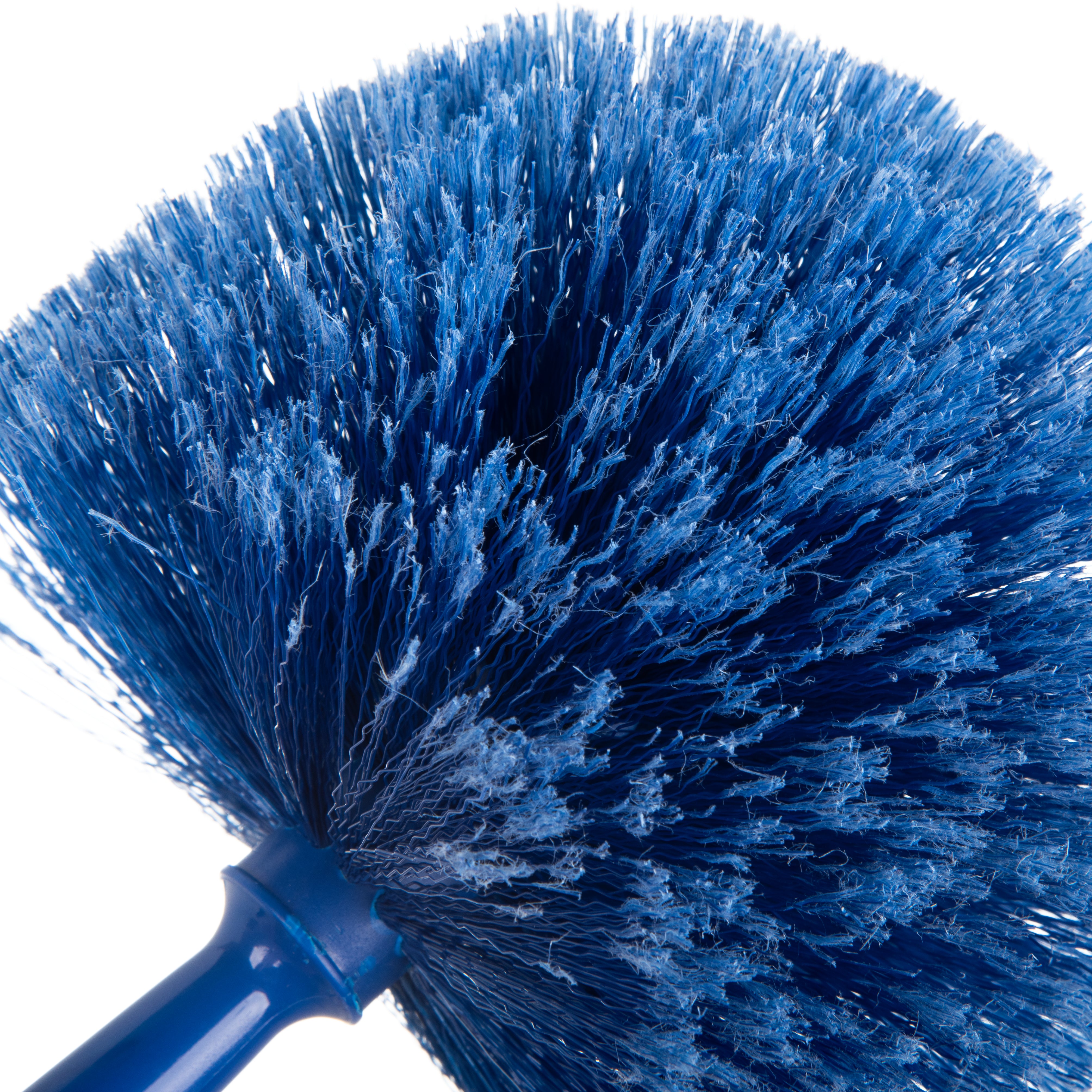 Flo Pac® Round Duster with Soft Flagged PVC Bristles - Blue (1 Pack) - Perfect for Dusting Furniture, Ceiling Fans, and Hard-to-Reach Areas