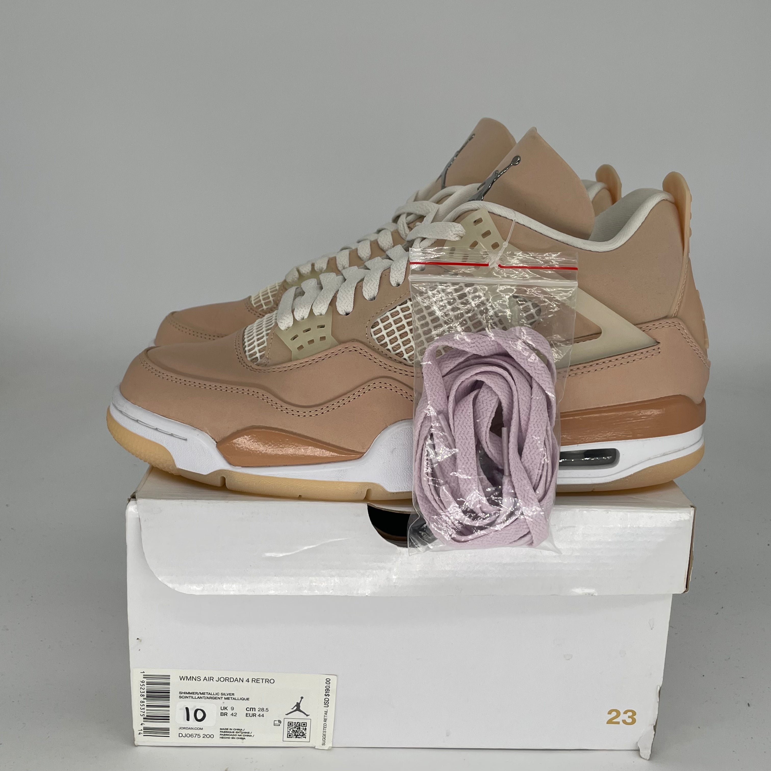 AIR JORDAN 4 SHIMMER Women's Basketball Shoes Size 10/11.5W DJ0675-200 - Perfect for Streetwear Fashion & Court Performance