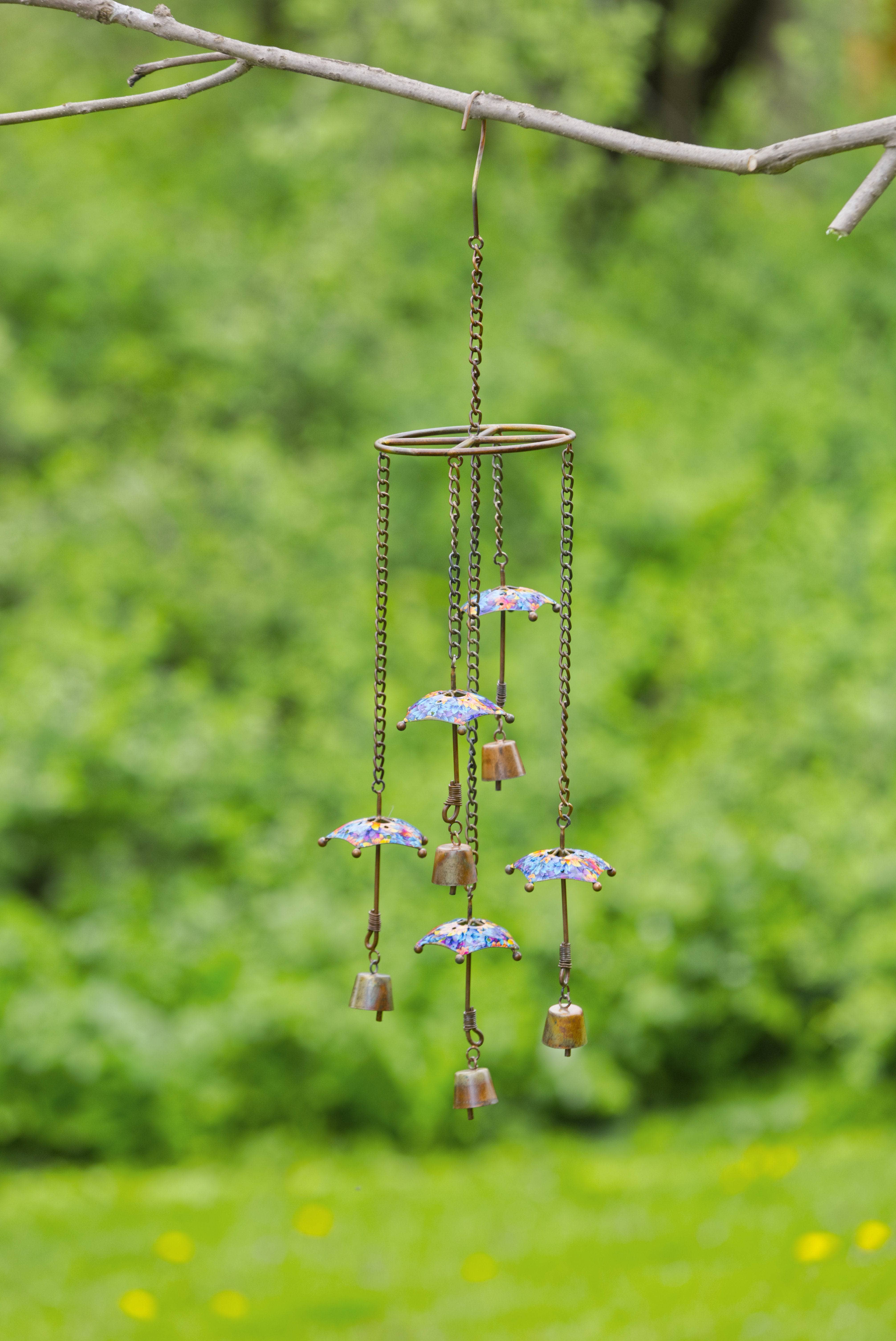 Floral Umbrella Hanging Mobile - Handmade Nursery Decor for Baby Girls Room, Boho Chic Ceiling Ornament, Wind Chime for Bedroom & Living Room - Perfect for Baby Showers, Birthdays & Home Decor