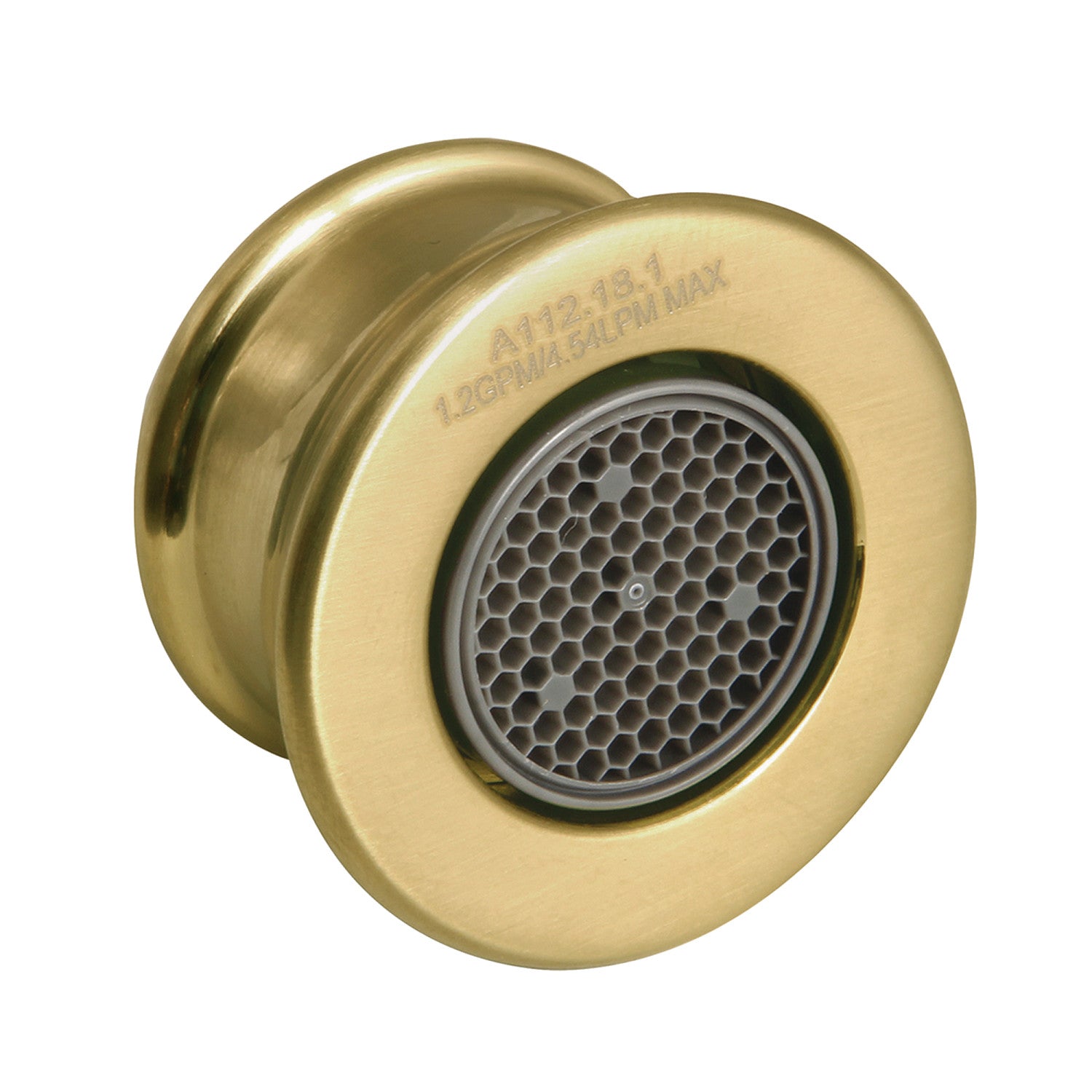 Cal Green G12LSSA5413 1.2 GPM Brushed Brass Female Aerator - Water-Saving Bathroom & Kitchen Faucet Attachment for Eco-Friendly Homes