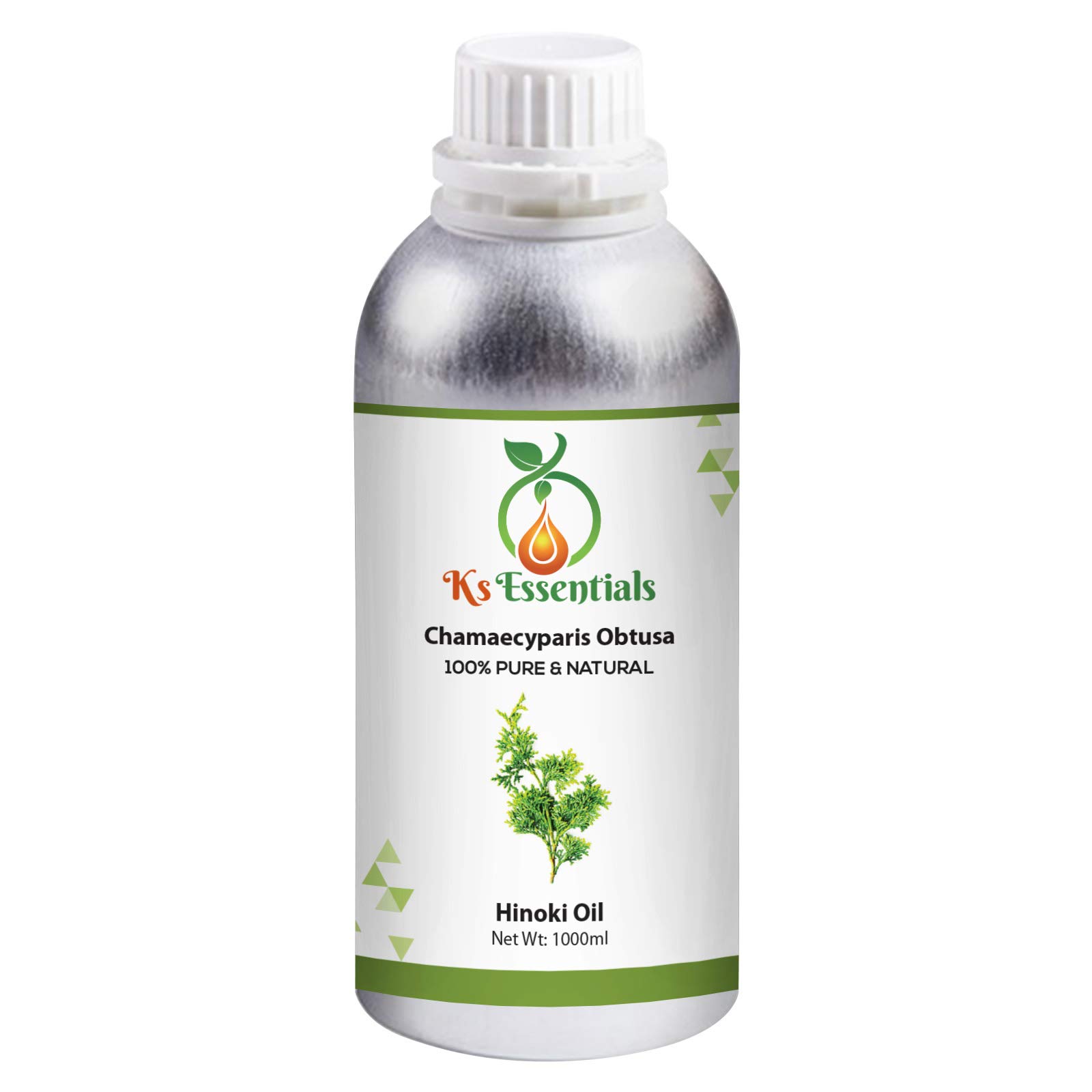 **Ks Essentials 100% Pure Hinoki Essential Oil (Chamaecyparis Obtusa) - Natural Steam Distilled Aromatherapy Oil (1000ml) for Relaxation, Spa & Home Fragrance**