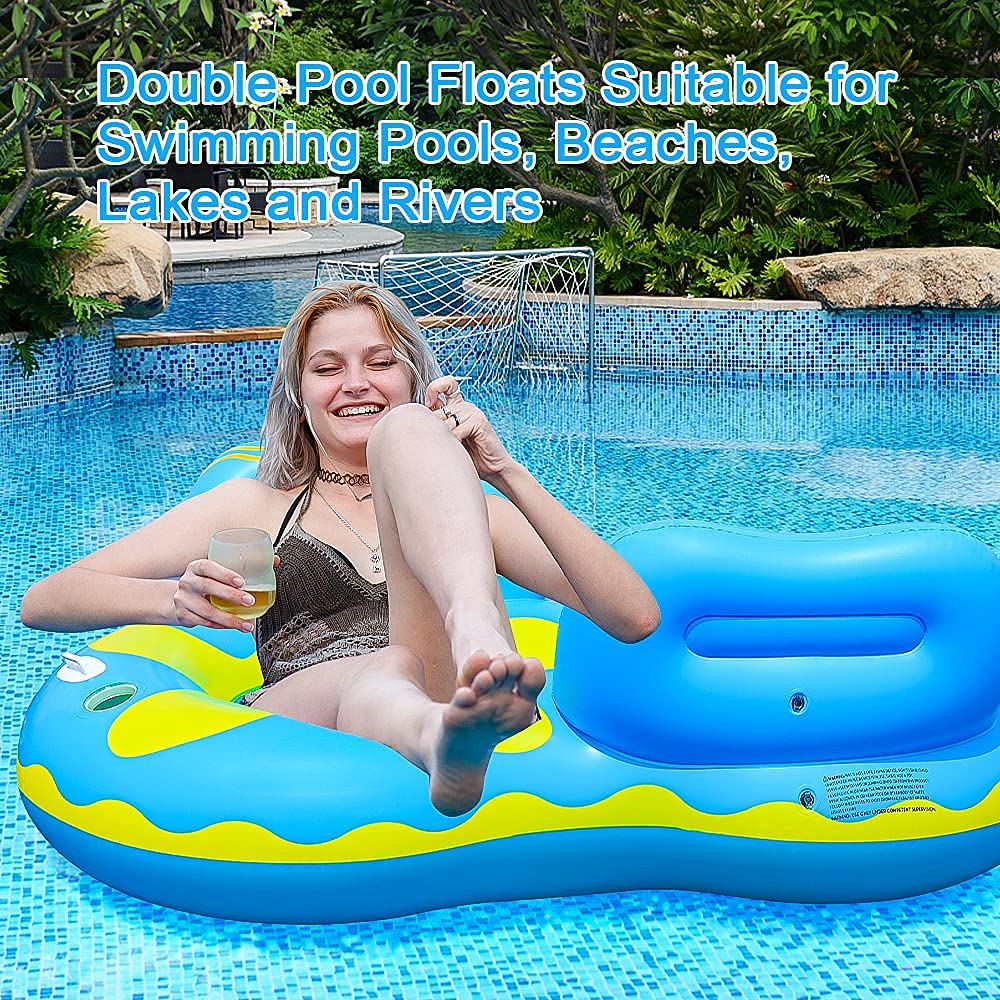 XBEN Large Inflatable Pool Floats for Adults & Kids - Premium Floating Lounge Chair with Mesh Bottom, Multi-Purpose Pool Raft for Swimming Pools, Lakes & Beaches - Perfect for Relaxing, Sunbathing & Water Fun