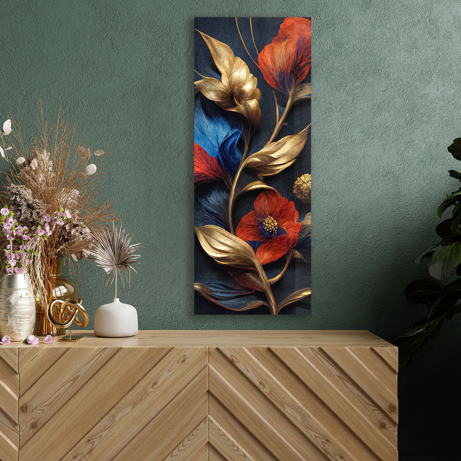 Soft Floral Panoramic Print - Elegant Home Decor for Living Room & Bedroom | Perfect for Wall Art, Curtains & Throw Pillows