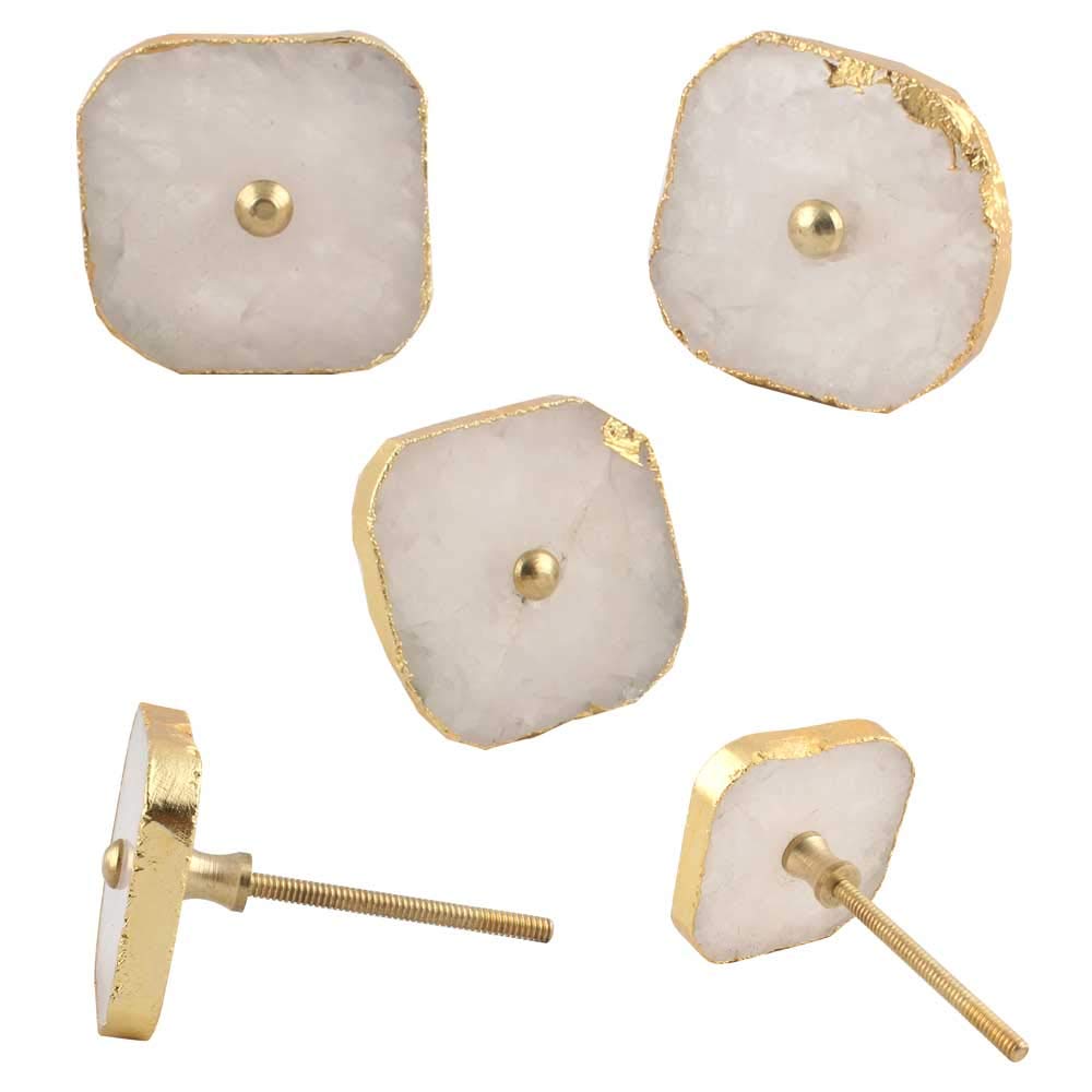 12 Pack Square Pink Marble Cabinet Knobs - Elegant Decorative Drawer Pulls for Dresser, Cabinet & Door Hardware (Luxury Home Decor, DIY Furniture Upgrade)