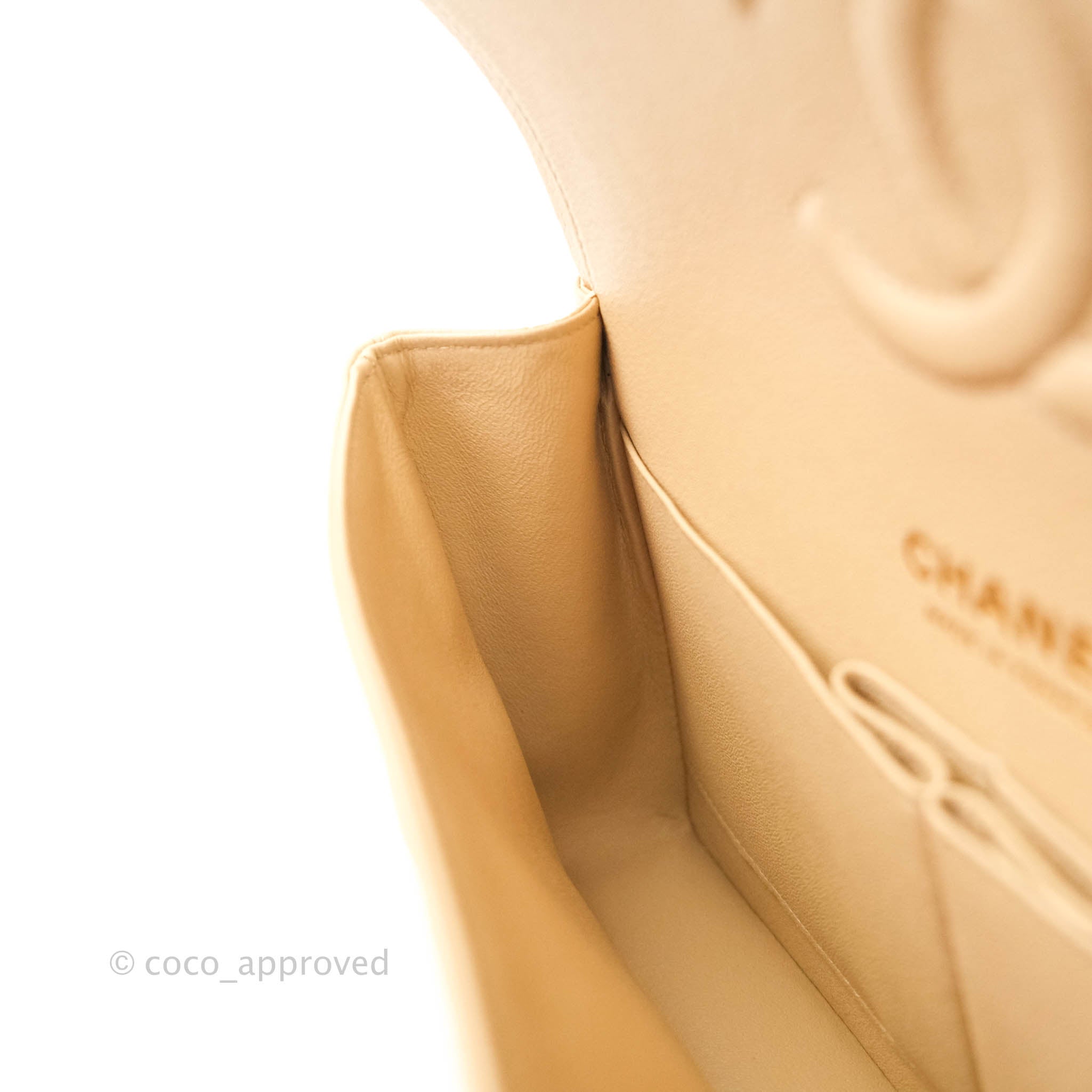 Chanel Classic Medium Double Flap Bag in Beige Caviar Leather with Gold Hardware - Luxury Handbag for Women, Perfect for Work, Evening Events & Special Occasions
