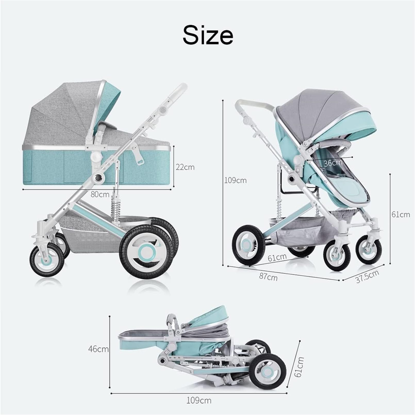 Lightweight Aluminum Alloy Baby Stroller - Foldable High Landscape Infant Carriage with Reversible Bassinet for Newborns | Pink | Perfect for Park Walks, Shopping & Travel