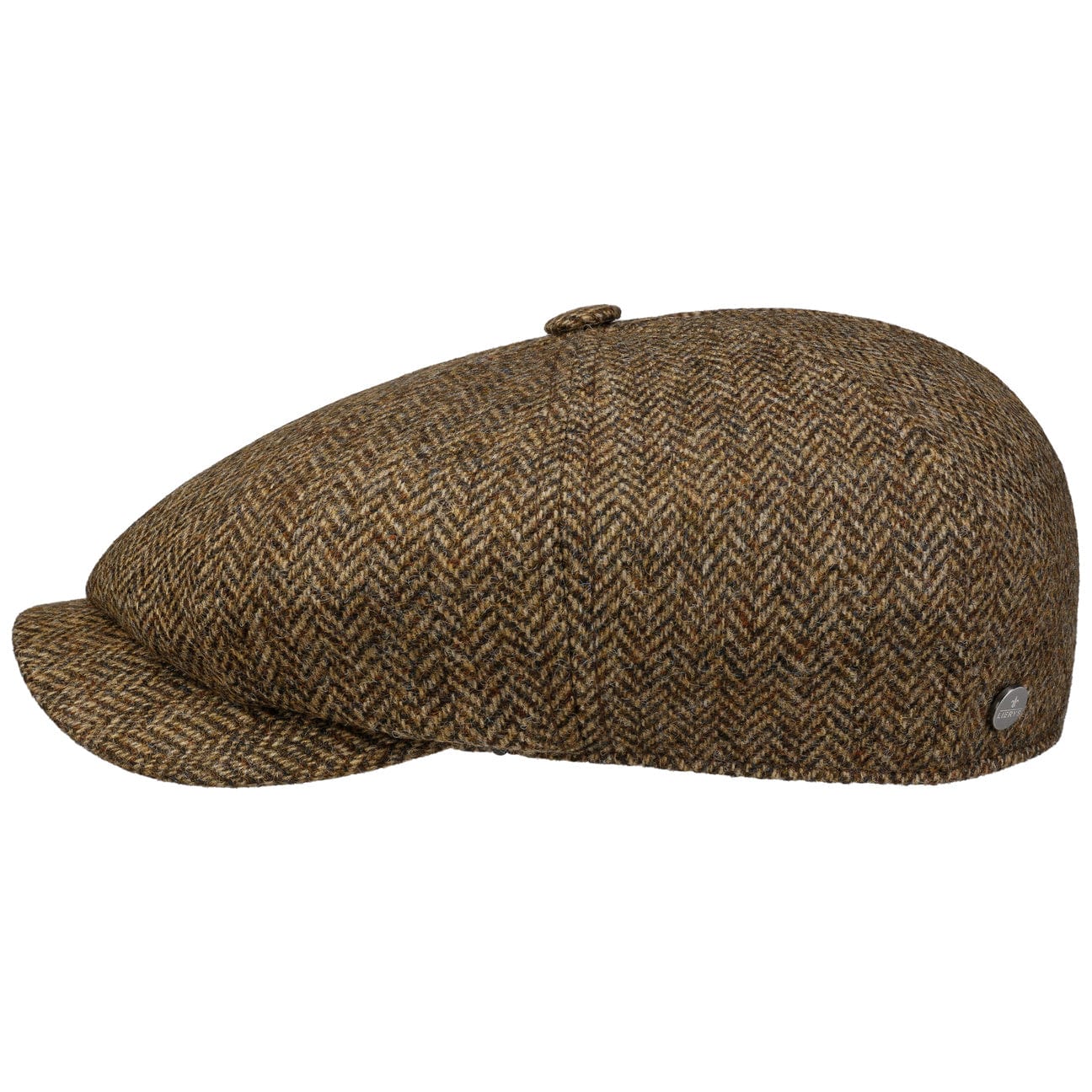 Carlsen Wool Herringbone Flat Cap by Lierys - Classic Men's Winter Hat for Outdoor Activities & Casual Style