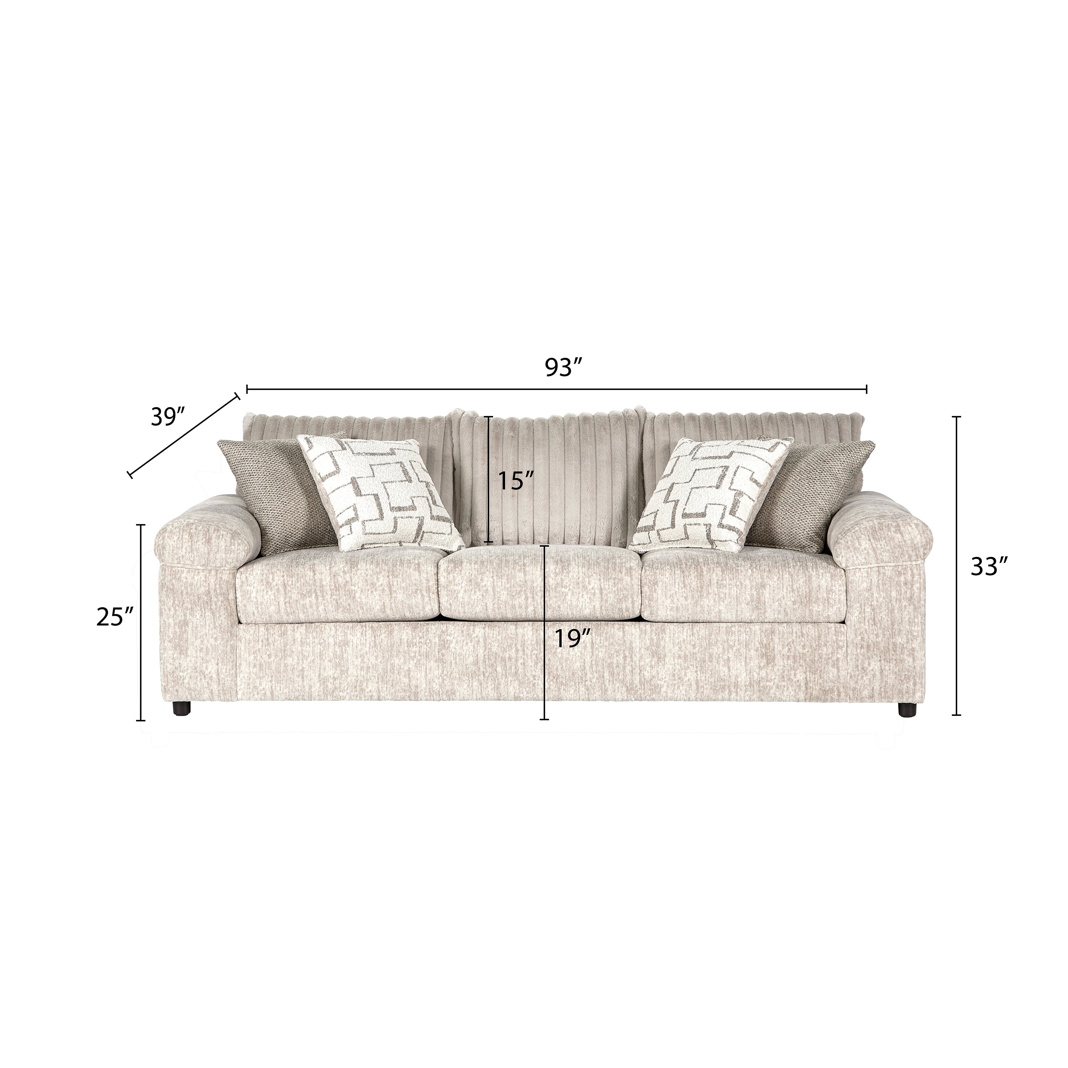 Roundhill Furniture Nason Wide Wale Corduroy Sofa - Modern Comfortable Fabric Couch for Living Room, Lounge & Home Decor
