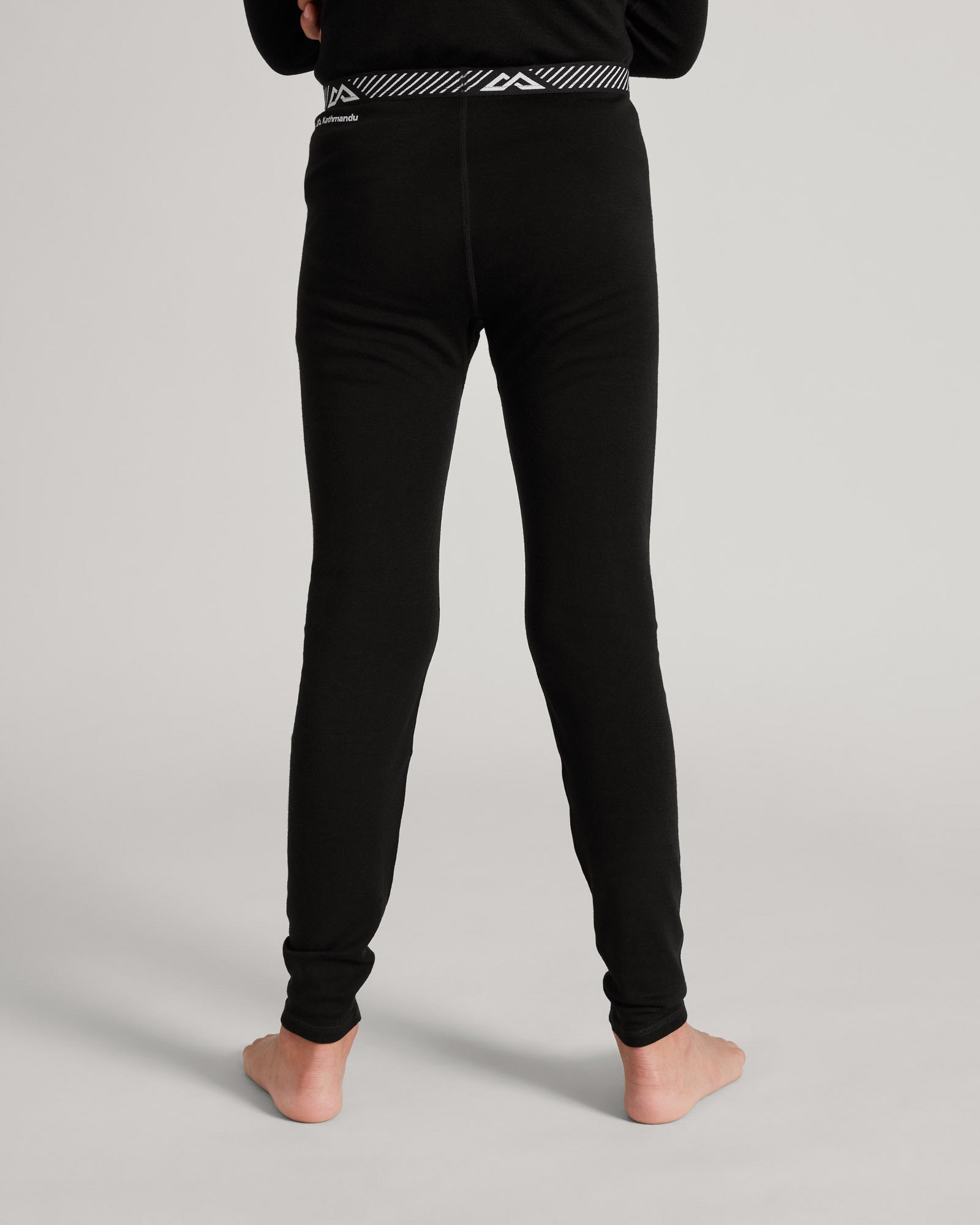Premium KMDMerino Kids & Youth Baselayer Leggings - Soft Wool Thermal Underwear for Cold Weather - Black | Ideal for Winter Sports, Skiing, Hiking & Outdoor Activities
