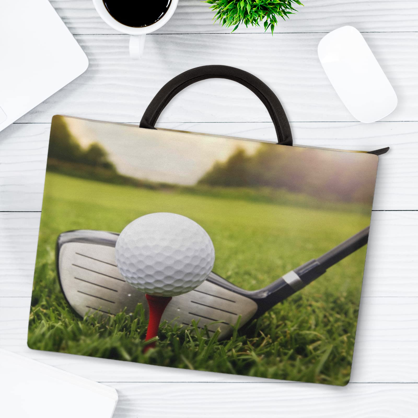 Premium 12/13 Inch Golf-Themed Laptop Sleeve Case - Slim Protective Cover with Handle for MacBook & Notebook Computers - Ideal for Golf Enthusiasts, Office Work, Travel & Business Meetings