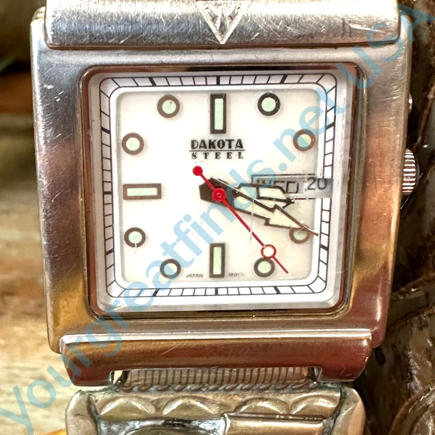 Vintage Alpaca Silver Dakota Style Watch - Handcrafted Mexican Timepiece with Spanish Engraving | Perfect for Boho Fashion, Gift Giving & Cultural Enthusiasts