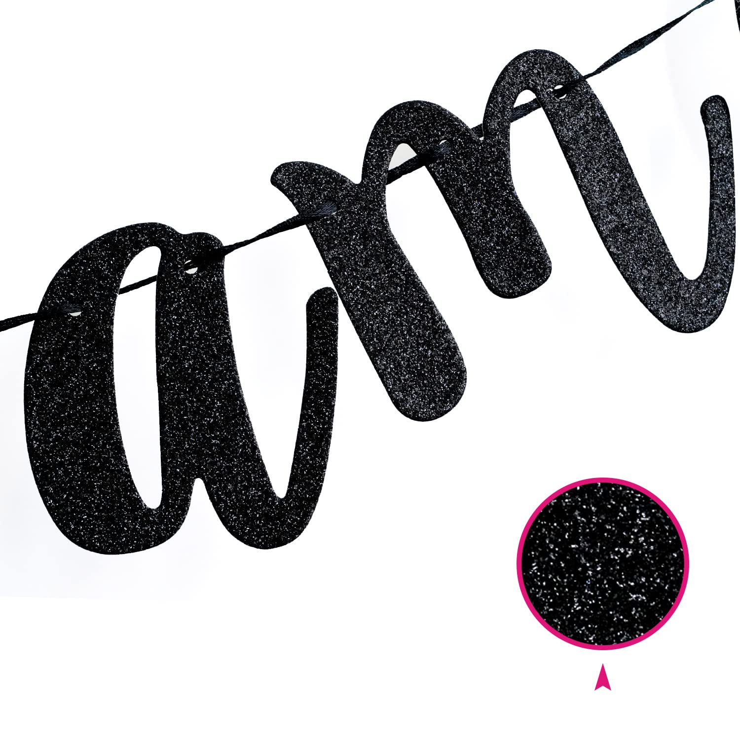 Black Glitter Feliz Cumpleaños Mamá Banner - Spanish Happy Birthday Mom Party Decorations - Perfect for Mother's Day, Birthday Parties & Fiesta Theme Celebrations