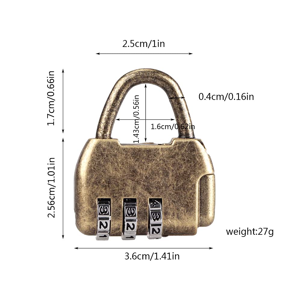 Vintage Style Digital Combination Lock - Handbag Shaped Padlock for Jewelry Box, Gift Box, Cabinet, Drawer & Suitcase (2 Pack, Antique Bronze) - Secure Your Valuables at Home, Office or While Traveling