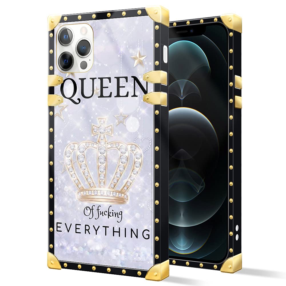 DAIZAG iPhone 12 Pro Max Case 6.7 Inch - Shockproof Soft TPU Bumper Phone Cover for Women & Girls | Elegant Queen Design | Perfect for Daily Use, Work & Travel Protection
