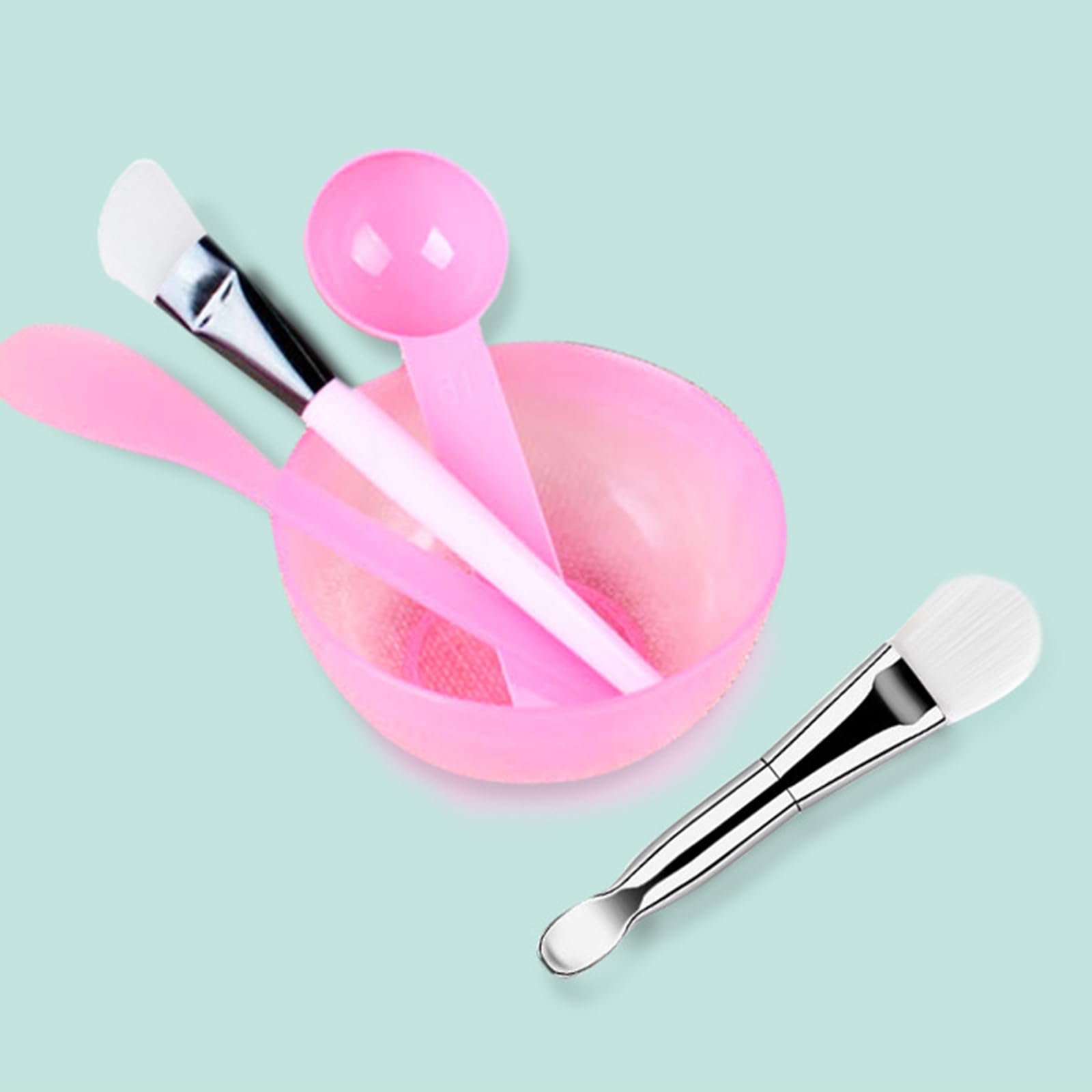 **Professional Silicone Face Mixing Bowl Set with Soft Brushes - Perfect for Makeup, Skincare & DIY Beauty Treatments**    **使用场景:** Ideal for makeup artists, skincare routines, DIY face masks, and professional beauty treatments.