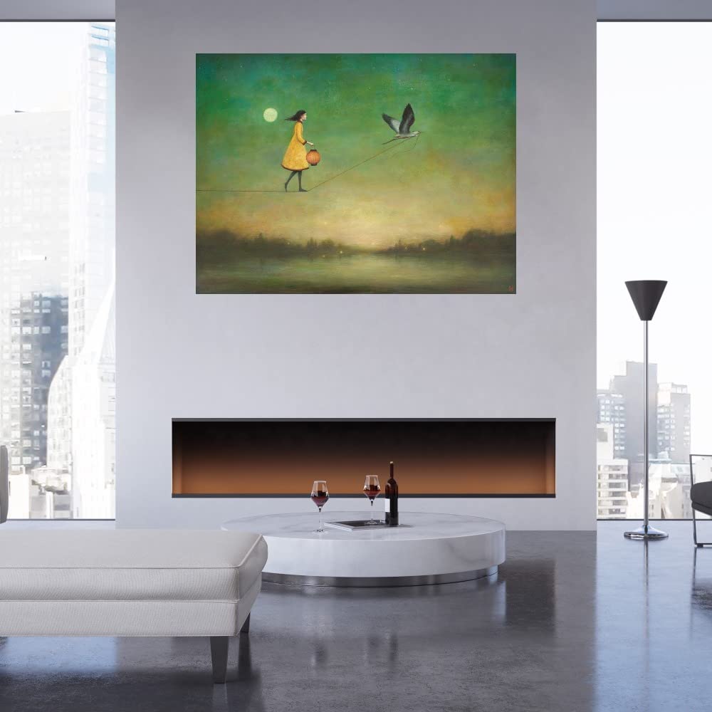 Blue Moon Expedition Fine Art Canvas Wall Decor by Artist Duy Huynh - 46x35 Inch Ready to Hang Painting for Living Room, Bedroom, Office & More - Modern Home & Office Wall Art for Stylish Interior Design