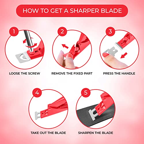 Professional Acrylic Nail Clippers - Stainless Steel Adjustable Fake Nail Clipper for Home Salon & Nail Art | Perfect Gift for Women | Ideal for Acrylic Nails, Manicures & Pedicures (Red)