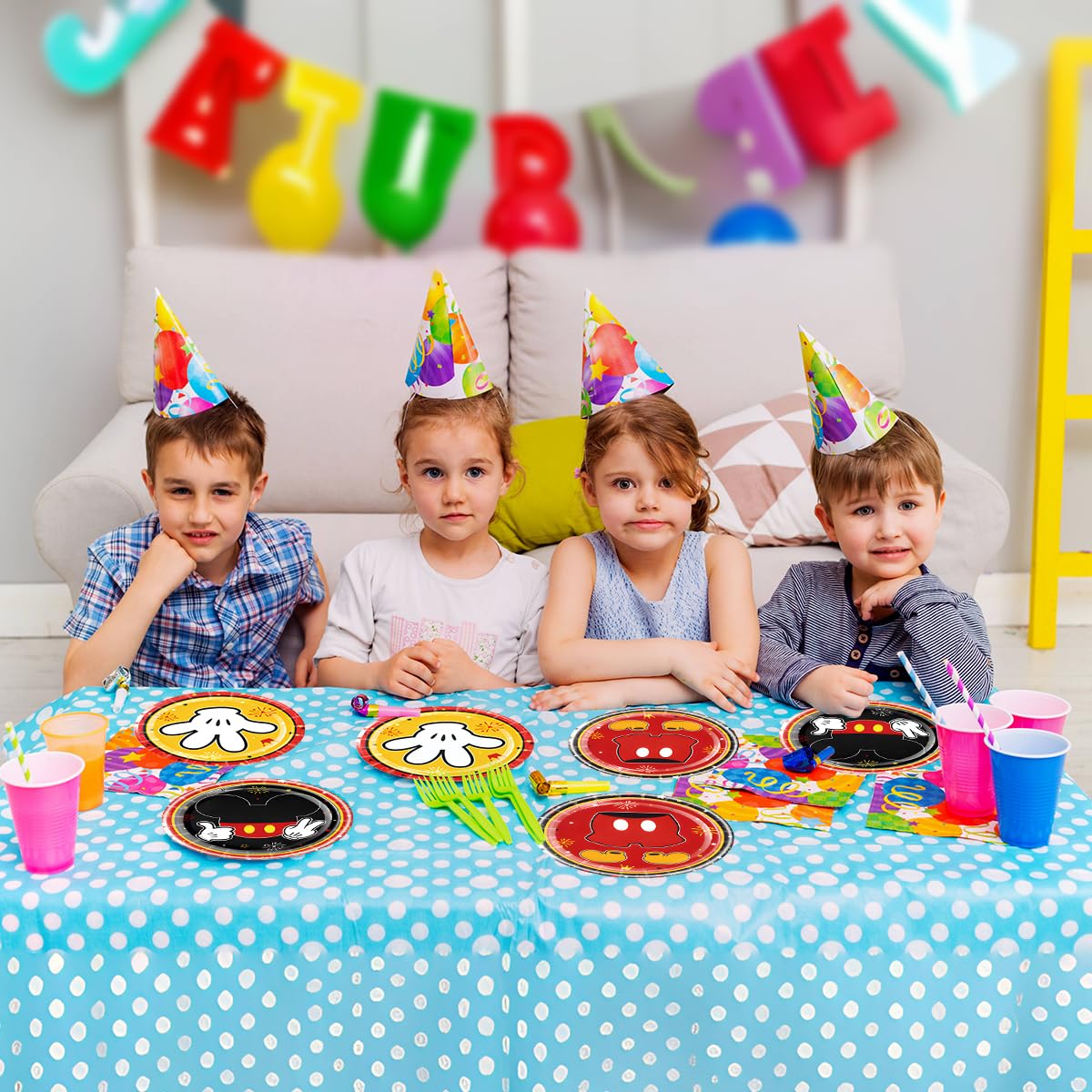 30-Piece Mickey Mouse Party Plates Set - Red Disney Birthday Party Supplies for Kids, Adults, Mickey Themed Decorations - Perfect for Birthday Parties, Baby Showers & Disney Themed Events
