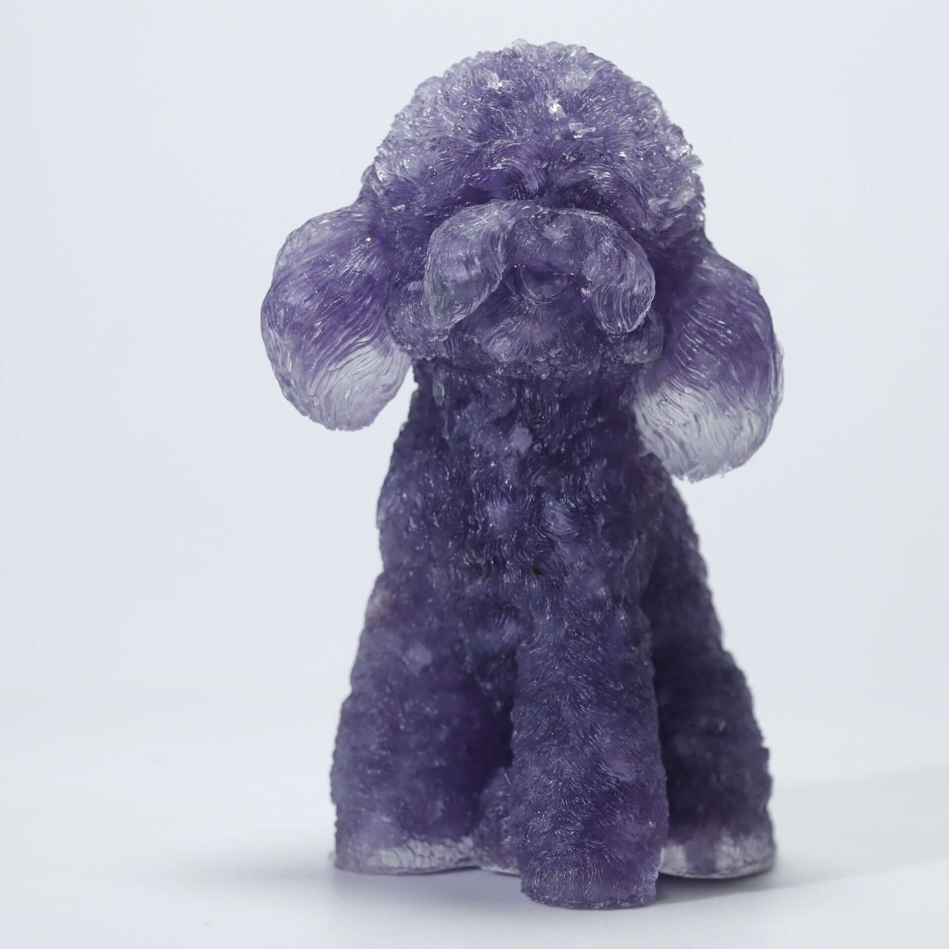 Handmade Epoxy Poodle Figurine - Cute Dog Resin Ornament for Home Decor, Gift & Collection (A2056) | Perfect for Living Room Display, Bookshelf Decor & Dog Lover Gifts