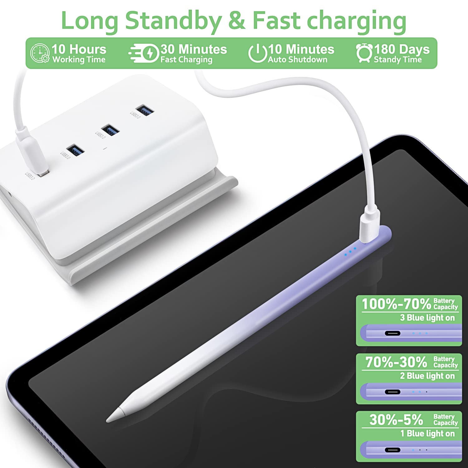 Premium Stylus Pen for iPad (2018-2023 Models) - Magnetic Apple Pencil Alternative with Tilt Sensor & Palm Rejection - Compatible with iPad 6-10, iPad Mini 5/6, iPad Air 3-5, iPad Pro 11