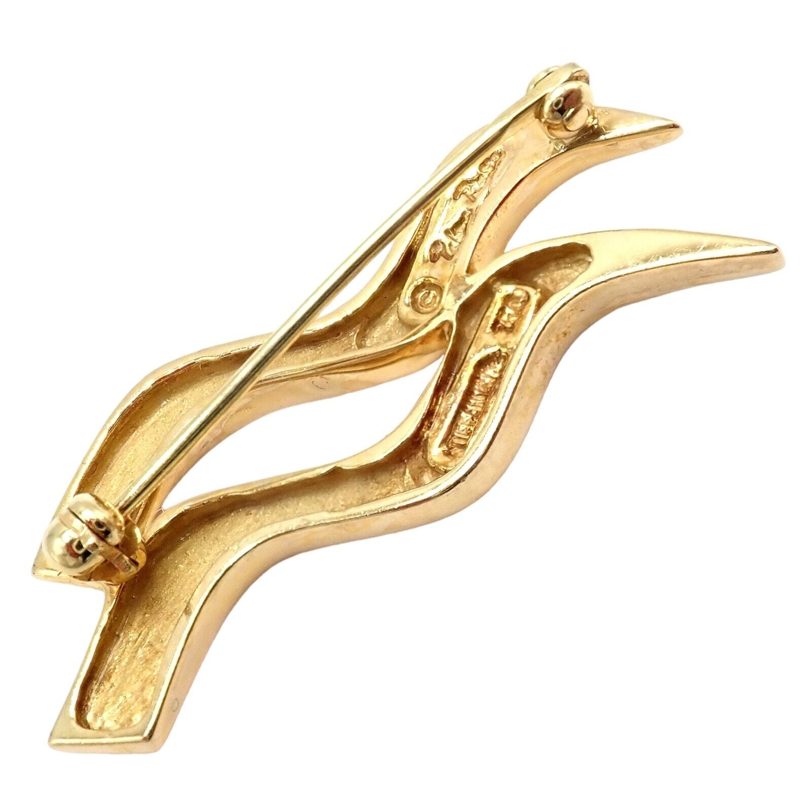 Authentic Tiffany & Co 18k Yellow Gold Picasso Zodiac Aquarius Brooch Pin - Elegant Jewelry Gift for Women, Perfect for Special Occasions & Collectors