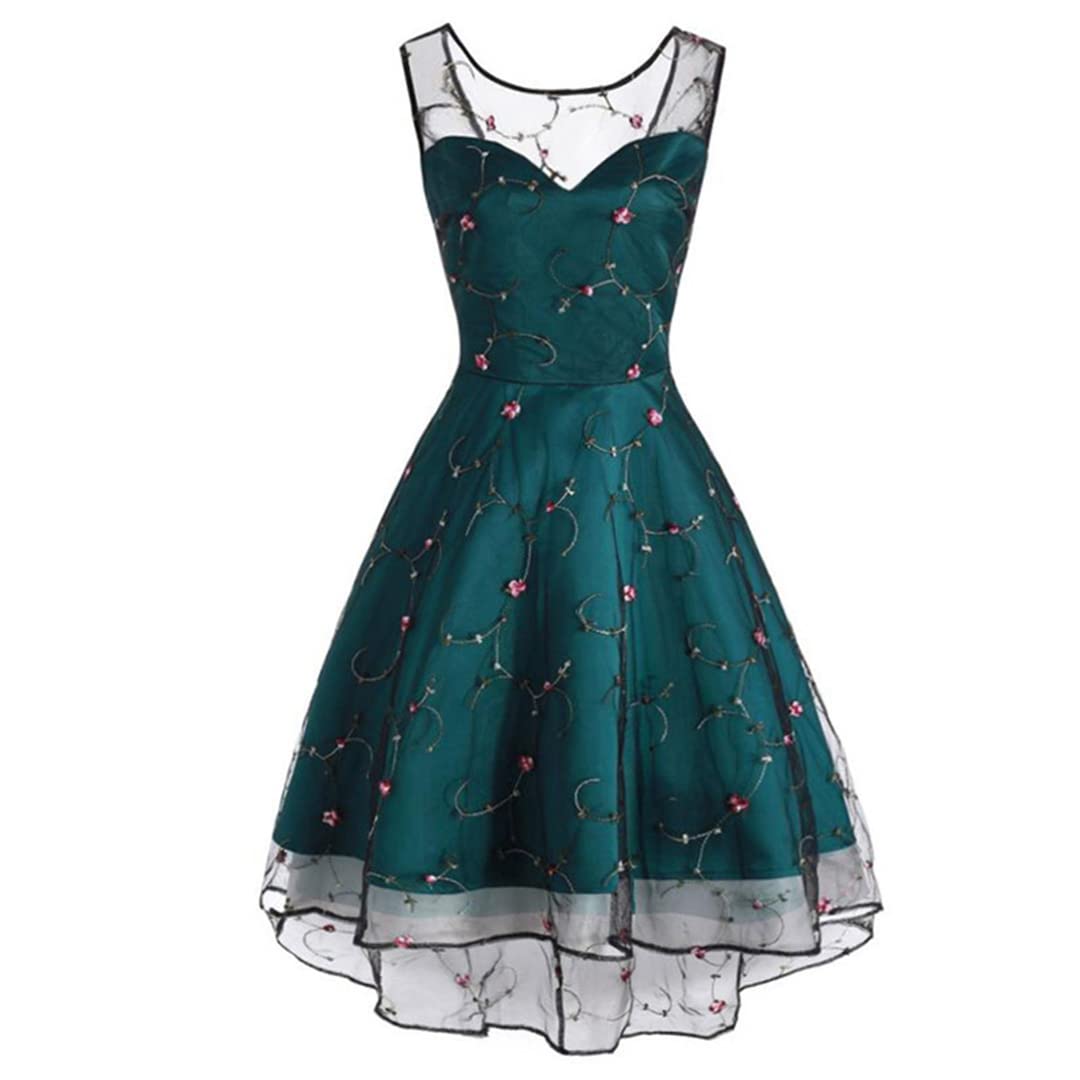 Floral Embroidered Sweetheart Party Dress for Women - Elegant Lace Up Back High Low Hem Formal Gown | Perfect for Weddings, Proms, Cocktail Parties & Evening Events