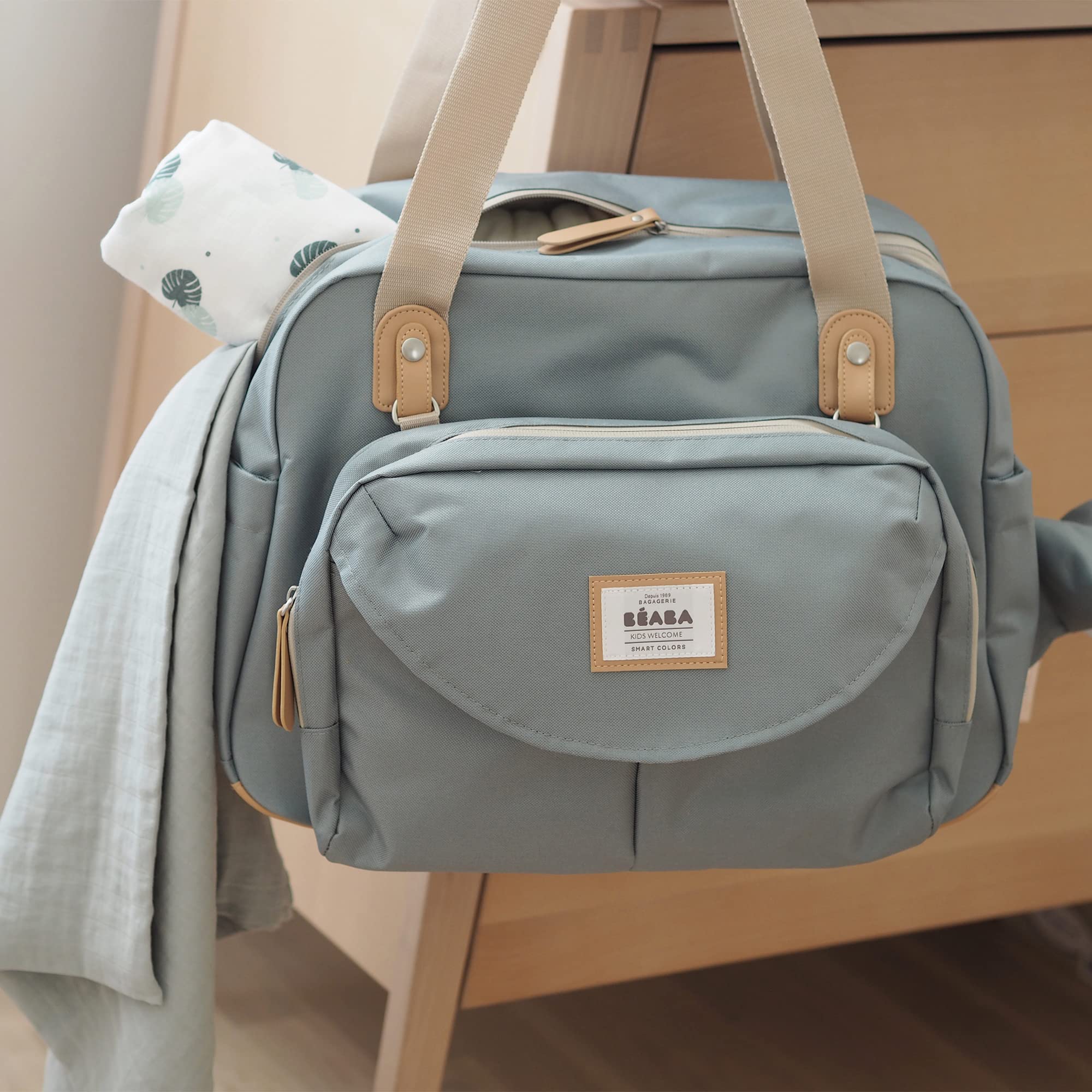 BEABA Geneva Multifunctional Baby Diaper Bag - Waterproof Travel Diaper Backpack with Adjustable Strap for Stroller - Perfect for Newborn Essentials, Daycare & Family Outings
