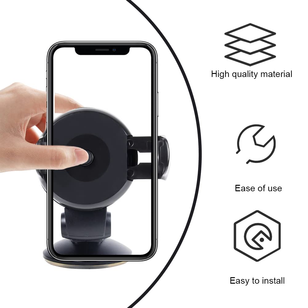 360° Rotating Car Phone Holder with Strong Suction Cup - Universal Dashboard & Windshield Mount for iPhone, Samsung, GPS - Perfect for Driving, Navigation & Hands-Free Calls