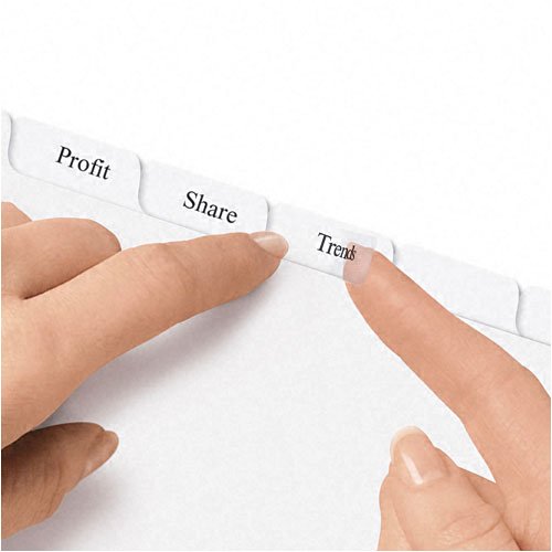 Avery Clear Label Punched Dividers, 8-Tab Letter Size, White - 2 Packs (16 Total) for Office Organization & Filing Systems