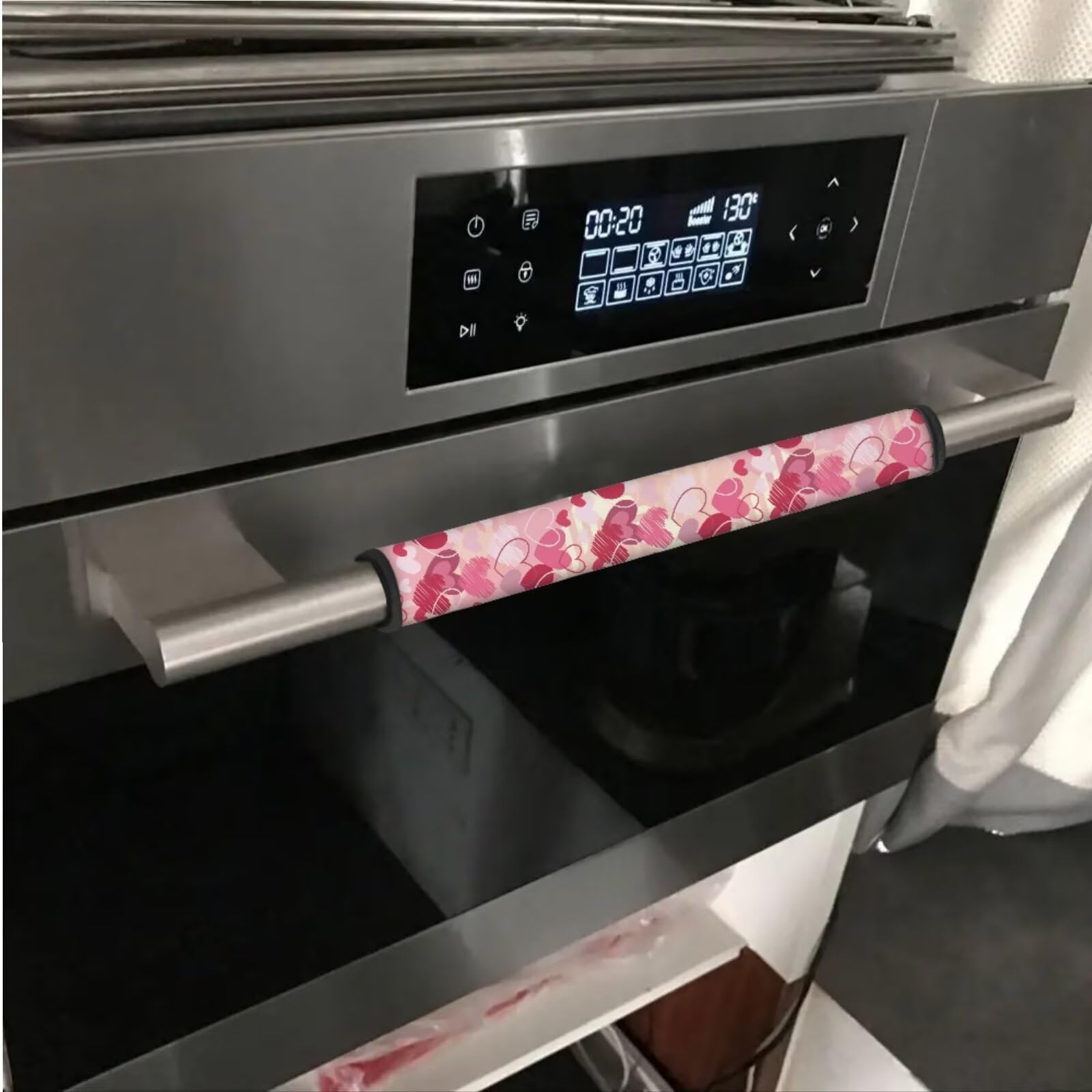 8-Piece Valentine's Love Print Refrigerator Handle Covers - Durable, Washable Kitchen Appliance Protectors for Fridge, Oven & Dishwasher - Decorative & Hygienic Solution to Prevent Food Stains (Perfect for Valentine's Day Decor & Everyday Kitchen Protection)