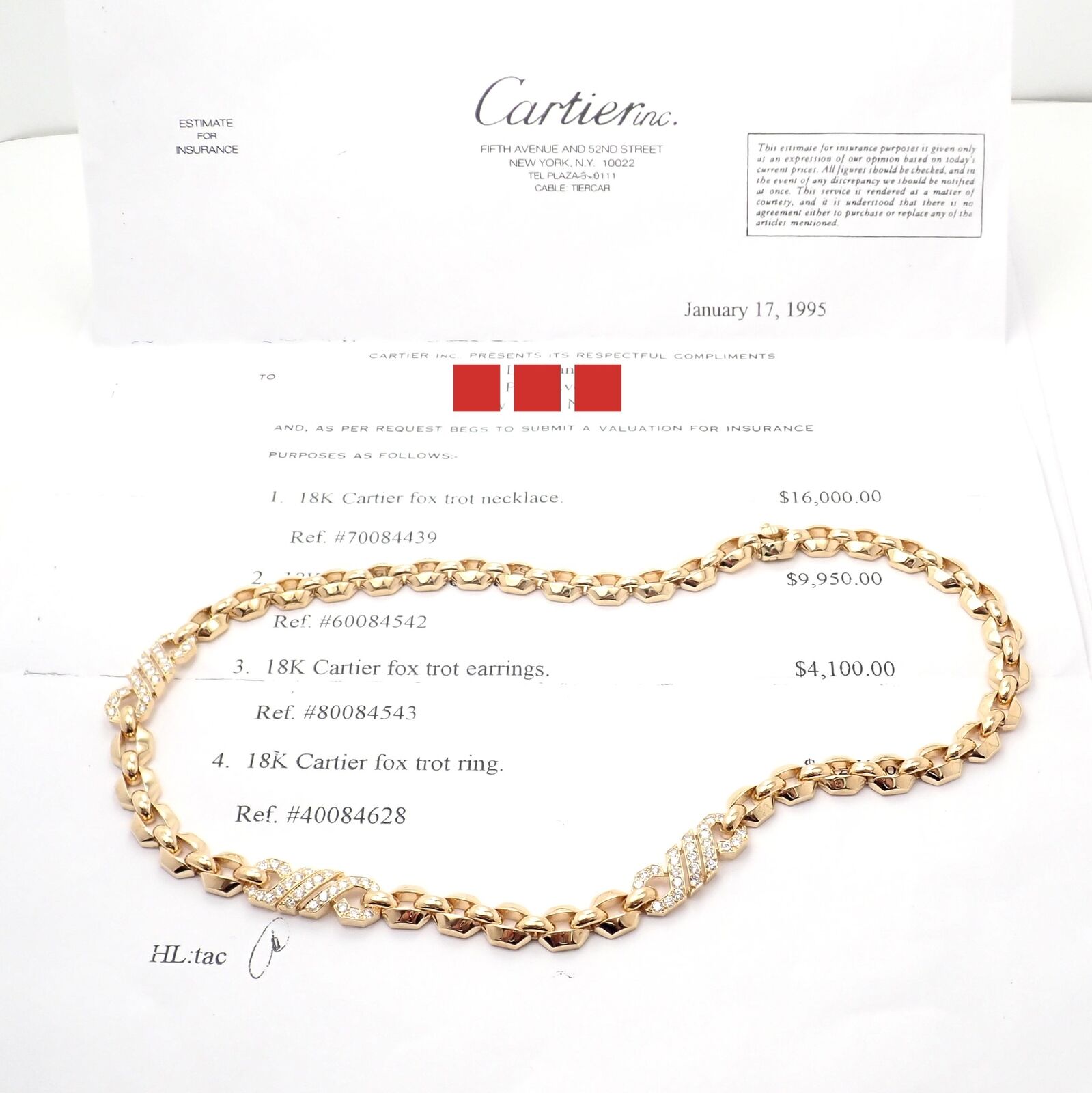 Authentic Cartier Vintage Fox Trot 18k Yellow Gold Diamond Necklace from 1980s - Luxury Jewelry Gift for Women, Perfect for Weddings & Special Occasions