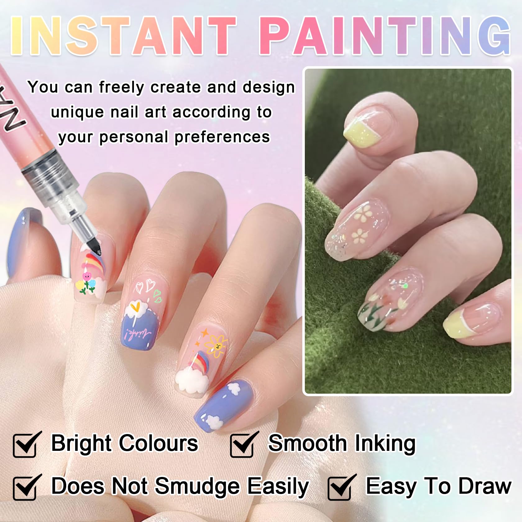 Professional 3D Nail Art Pen Set - 12 Color Acrylic Paint Nail Polish Pens for Drawing, Liner & Dotting - DIY Nail Design Kit for Salon, Home Manicure & Party Nail Art