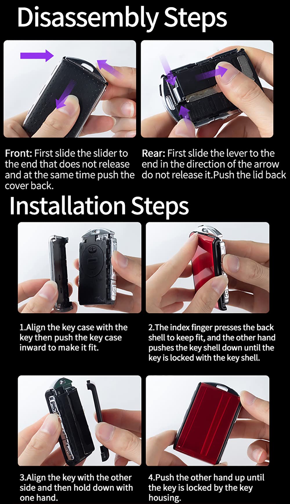 Volvo Key Fob Cover - Glossy Shine Resin & ABS Key Case Holder, Jacket Skin Protector for Keyless Entry (Purple) - Perfect for XC90, XC60, S90 & More Models