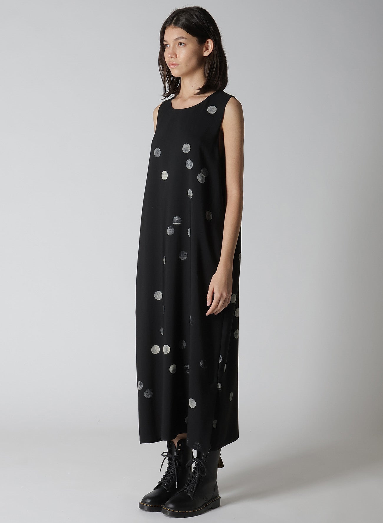 Stylish CU/RY Gabardine Dot Sleeveless Dress for Women - Perfect for Summer Outfits, Office Wear & Casual Occasions