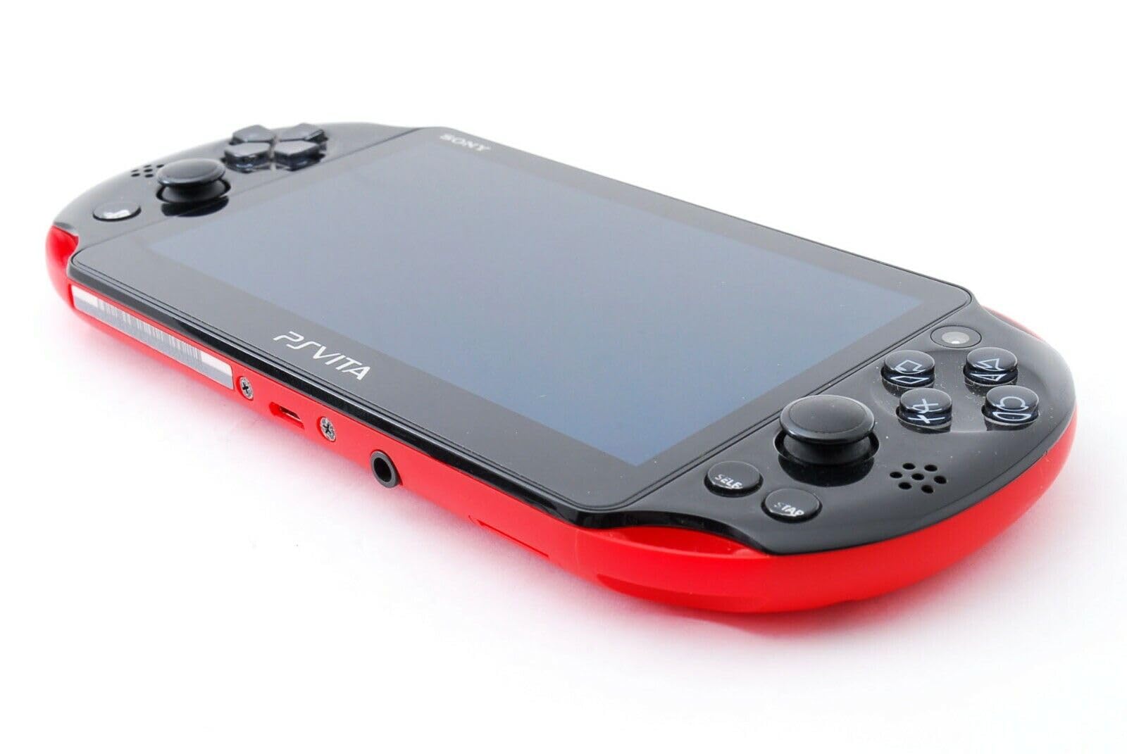 Refurbished Sony PlayStation Vita 2000 Wi-Fi Slim Handheld Console - Piano Black & Matte Red | Portable Gaming for Travel, Commute & Home Entertainment
