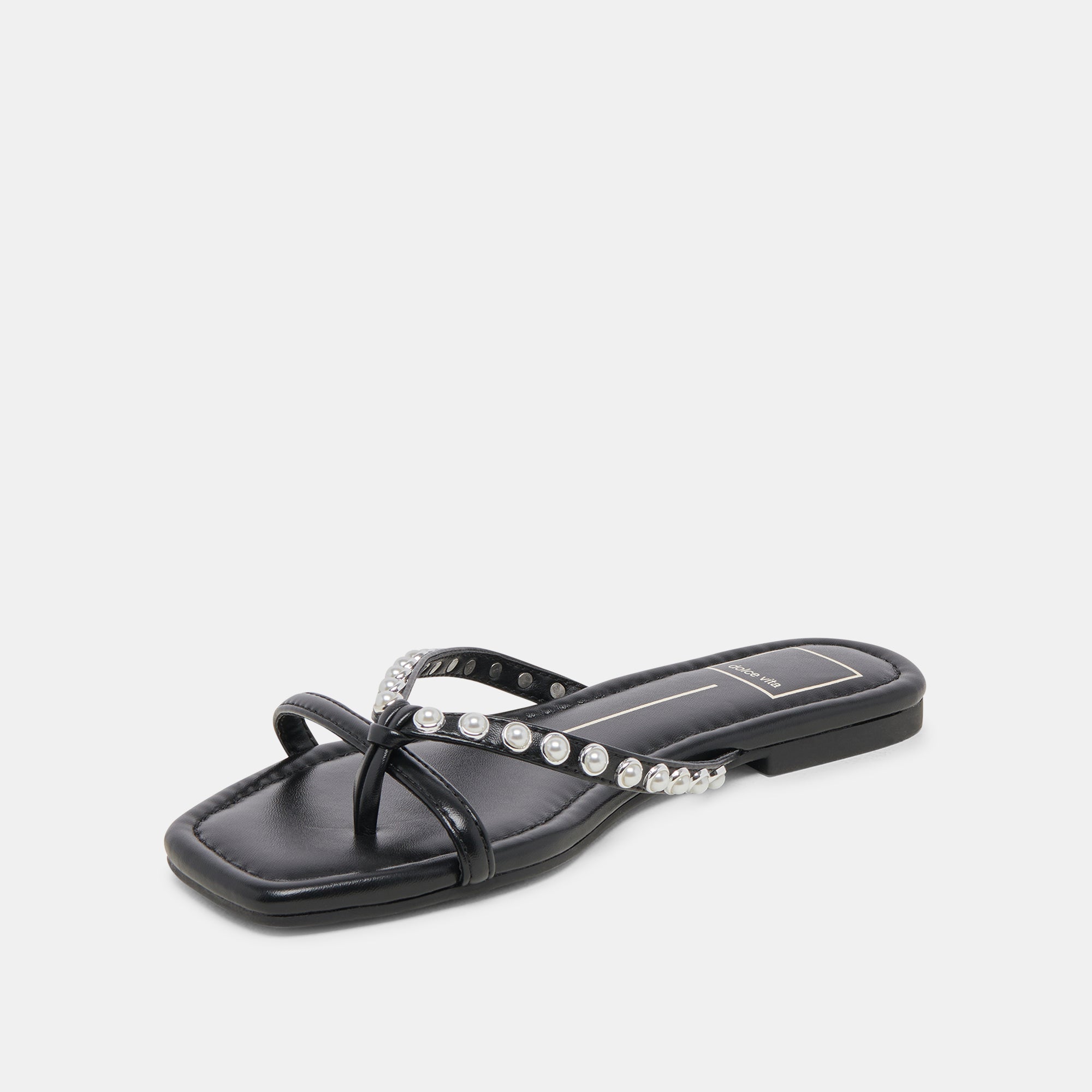 LUCCA PEARL SANDALS - Women's Black Pearl Embellished Summer Sandals for Beach, Wedding & Vacation | Comfortable & Stylish Footwear
