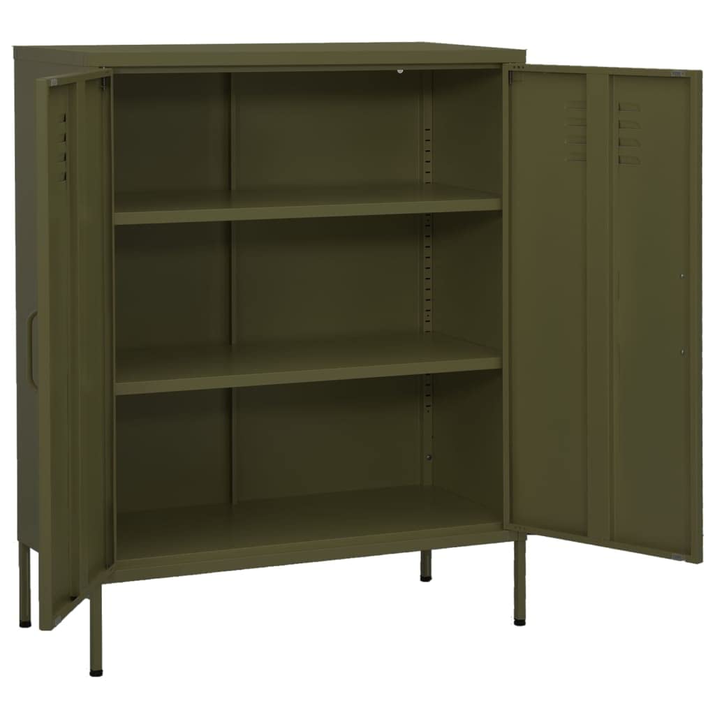 Olive Green Steel Storage Cabinet - 31.5