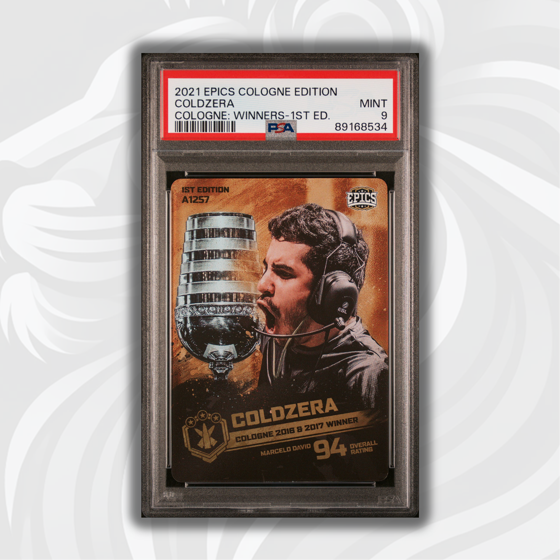 PSA 9 Graded Coldzera #A1257 Winners 1st Edition 2021 Epics Cologne Edition - Rare Collectible for CS:GO Fans & Gaming Memorabilia Enthusiasts