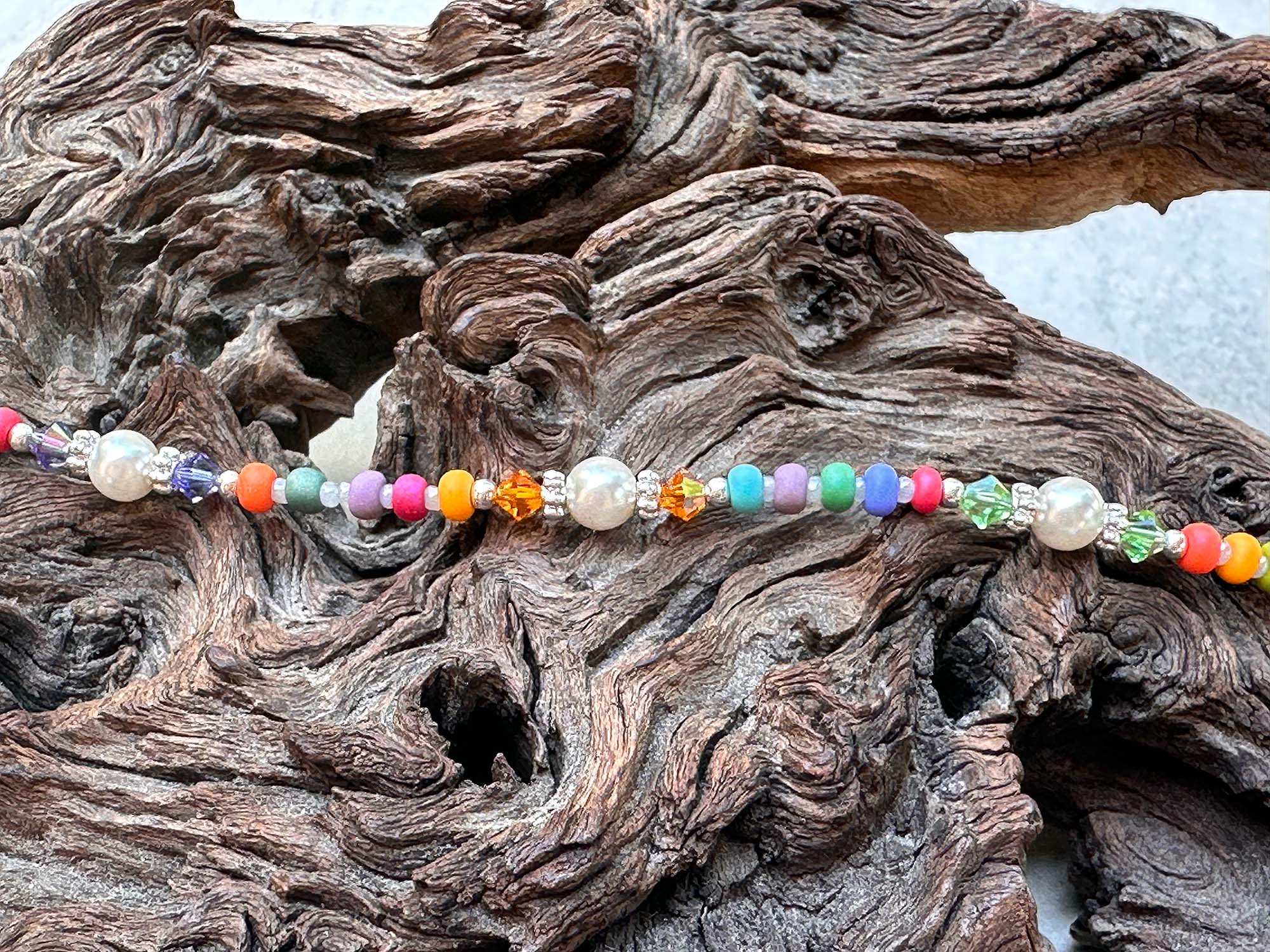 10 Pack Summer Candy Rainbow Beaded Anklets for Women - Colorful Bohemian Beach Ankle Bracelets - Perfect for Music Festivals, Vacations & Summer Outfits