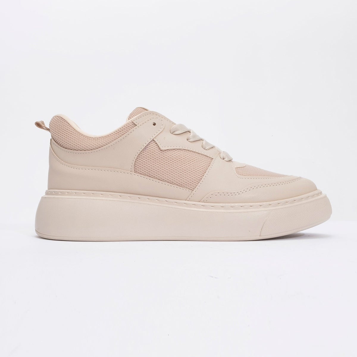 Ingrid Beige Platform Sneakers for Women - Comfortable Chunky White Sneakers with Arch Support | Perfect for Casual Outfits, Walking, and Everyday Wear