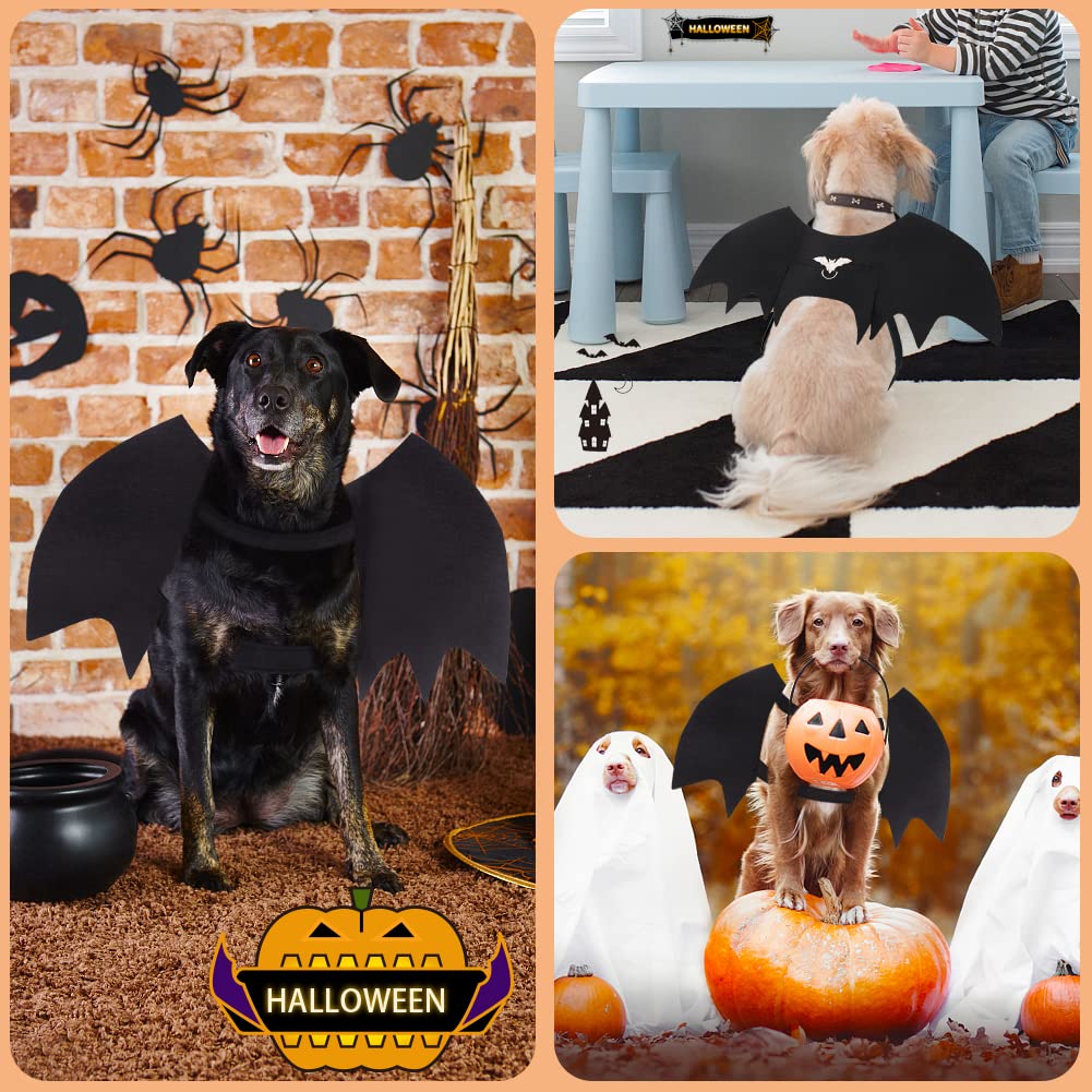 Adjustable Halloween Bat Wings Costume for Medium & Large Dogs - Black Pet Bat Wings with Bell for Cosplay, Party Decoration & Dress-Up | Perfect for Halloween, Pet Parties & Photo Shoots