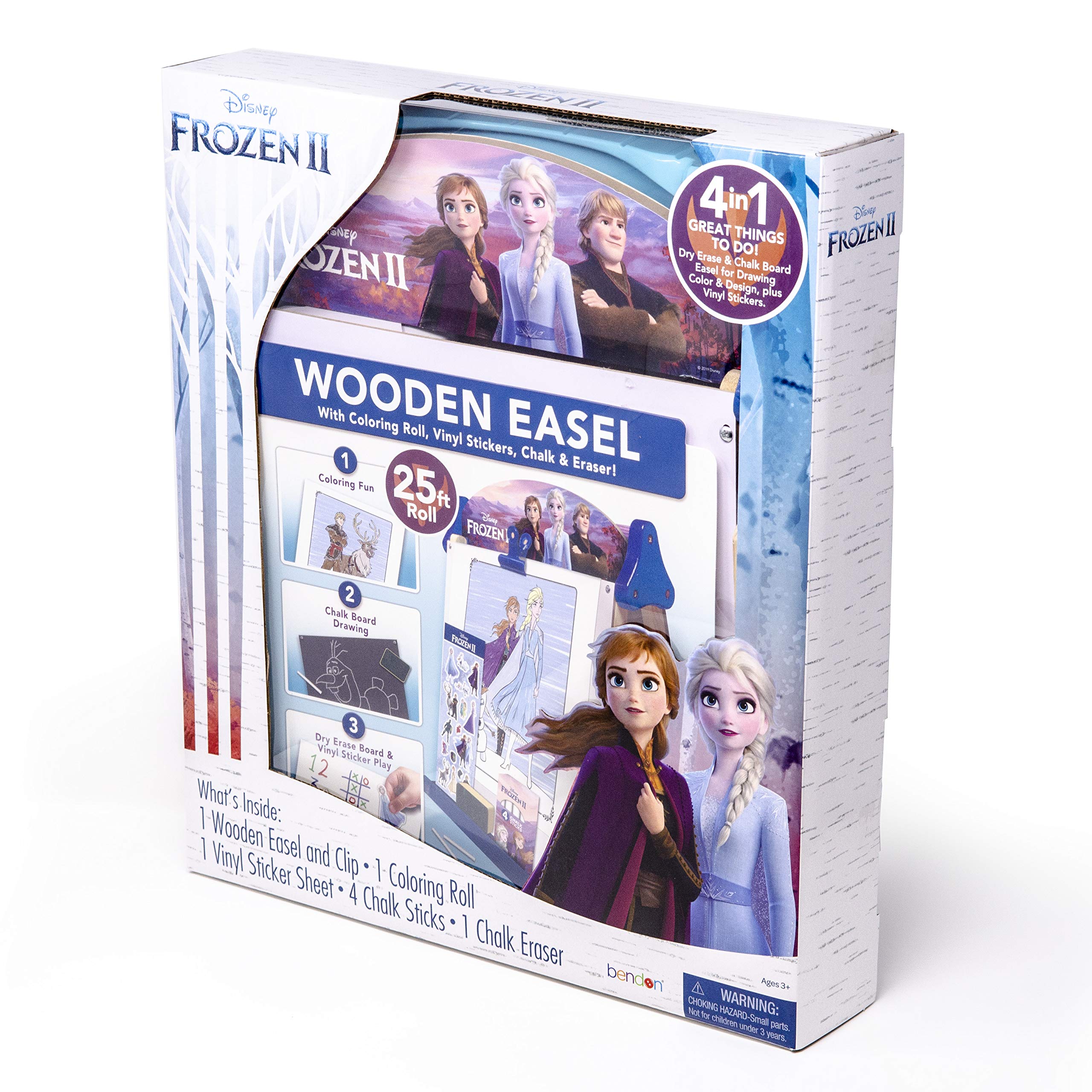 Disney Frozen 2 Double-Sided Wooden Art Easel with 25-Foot Coloring Paper Roll - Kids Drawing Board for Home & Classroom (AS46283, Multicolor) - Perfect for Birthday Gifts, Art Projects & Creative Play