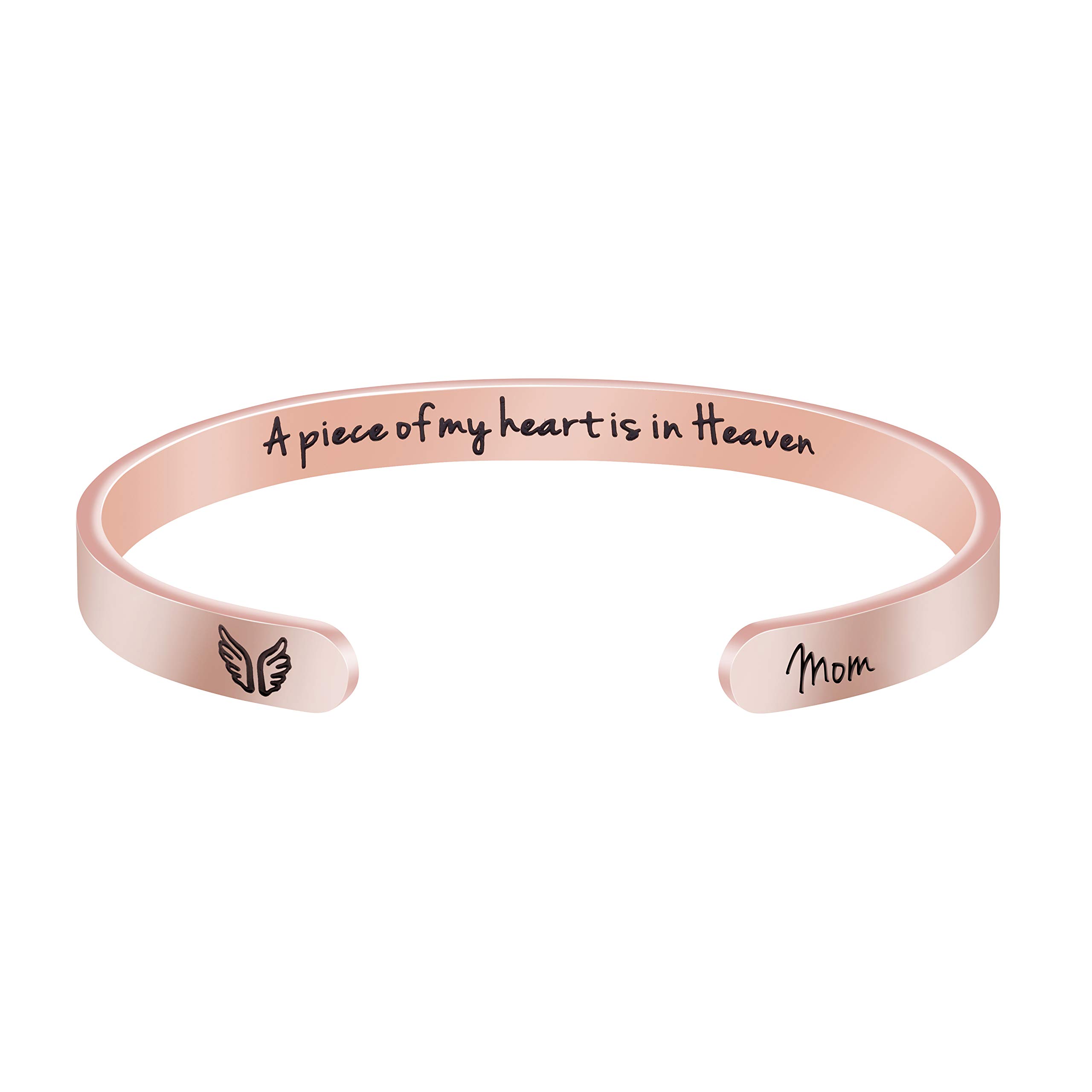 Memorial Bracelet for Women - Sympathy Jewelry Gift in Memory of Loved Ones, Engraved Cuff Bracelet for Loss & Remembrance - Perfect for Anniversaries, Funerals & Healing