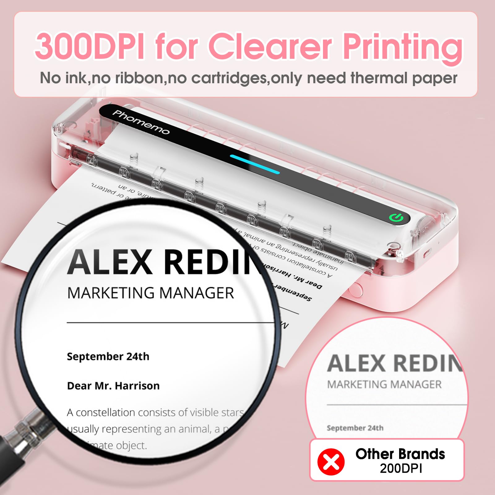 Phomemo M832 Wireless Bluetooth Thermal Printer - Portable Inkless Printer for Phone & Laptop, Supports 8.5x11/A4/4.33/3.15/2.08 Inch Thermal Paper - Compact Travel Printer for Office, Home & School with Carrying Case - Perfect for On-the-Go Printing, Receipts, Labels & Notes