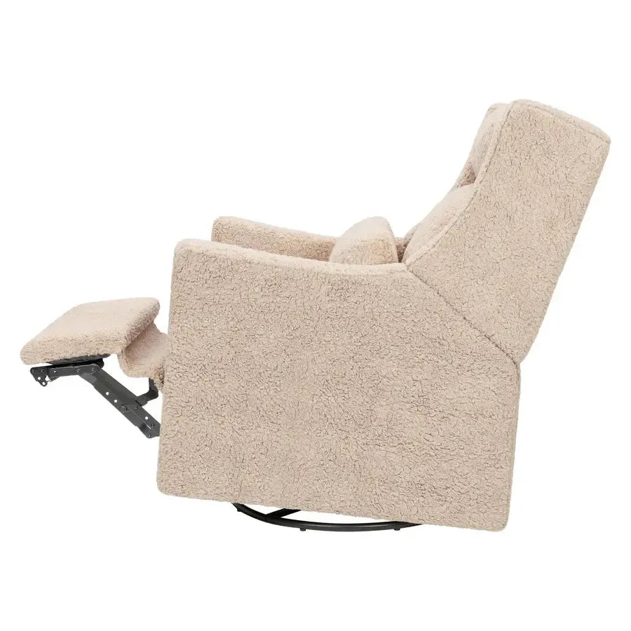 Babyletto Kiwi Plus Electronic Glider & Recliner with Adjustable Headrest - Chai Shearling Fabric - Perfect for Nursery, Breastfeeding & Baby Comfort
